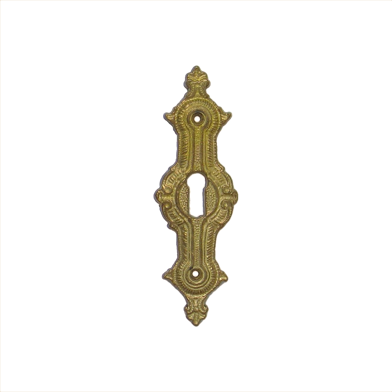 Historismus Möbelschild gegossen Messing MMA 28 x 86mm mit Schlüsselloch Serie HI007 Bild1