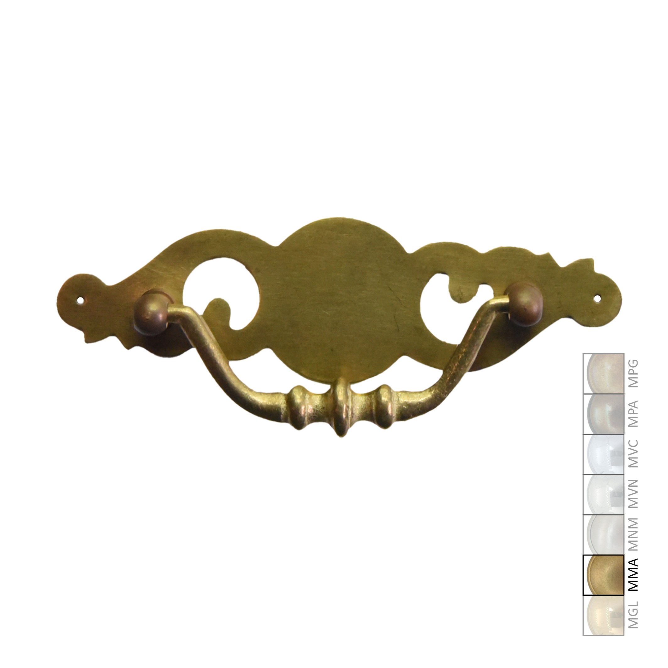 Barock Schlüsselschild 40 x 155mm mit Griff, Messing MMA Serie BA013 Bild1