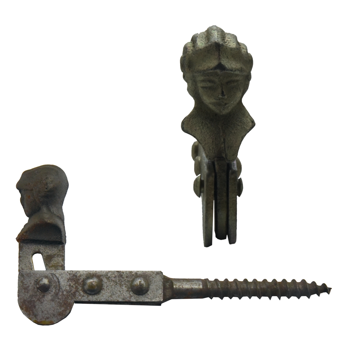 Ladenhalter in  Eisen rostig ,Ritterkopf, der Serie FB802 Bild1 Ladenhalter in Eisen rostig ,RITTER, Serie FB802 Bild1