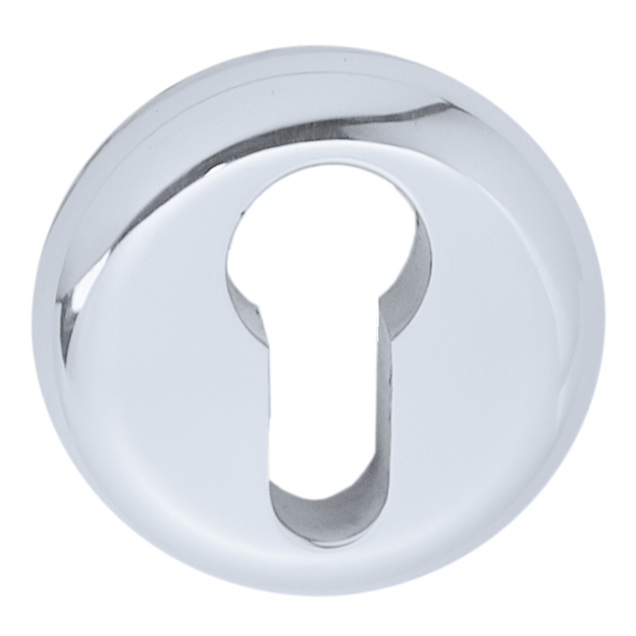 Sicherheitsrosette mit PZ-Lochung Messing verchromt matt mit Schutzlack Durchmesser Sicherheitsrosette (PZ) in Chrom matt D