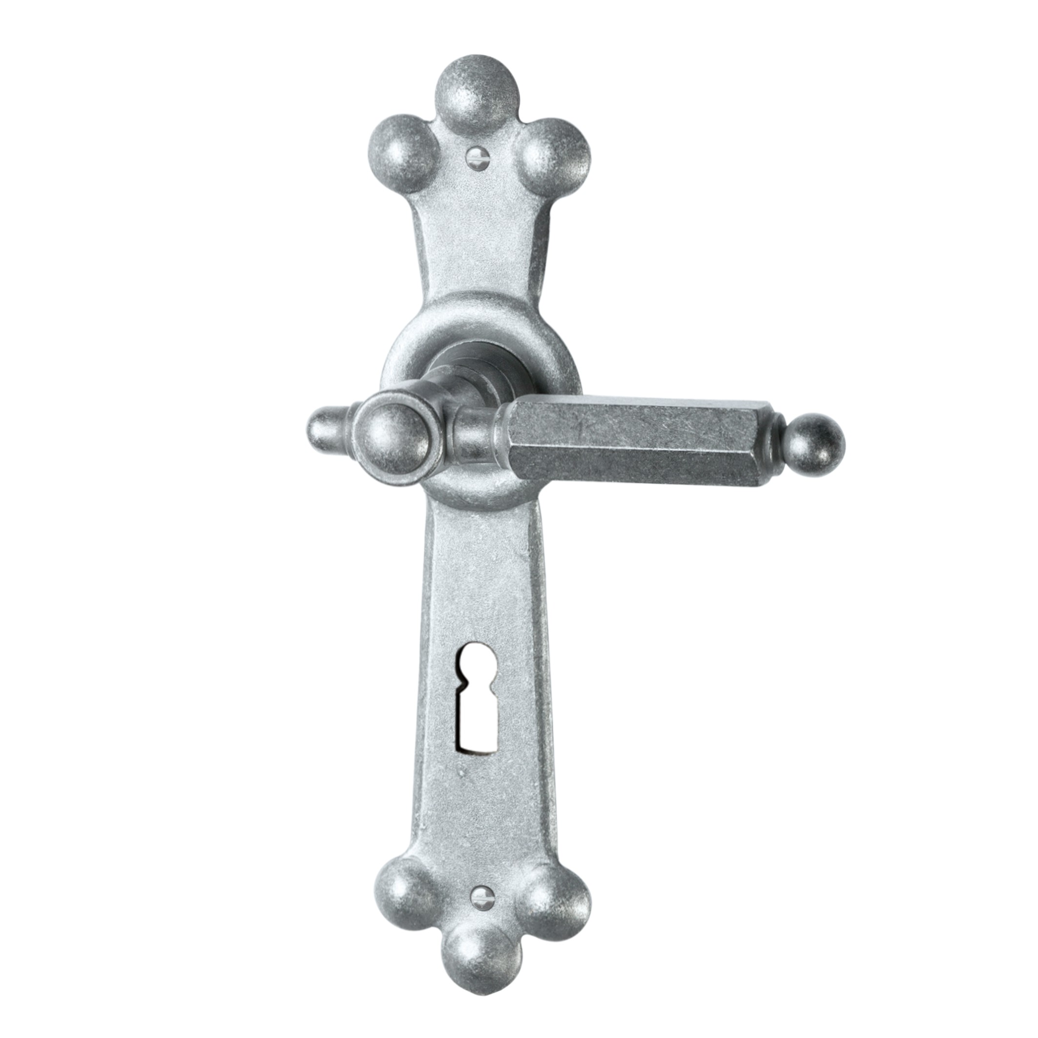 Zimmertürgarnitur in Schmiedeeisen thermopatiniert ® BB 72 mit TD060 Serie TG512 Bild1