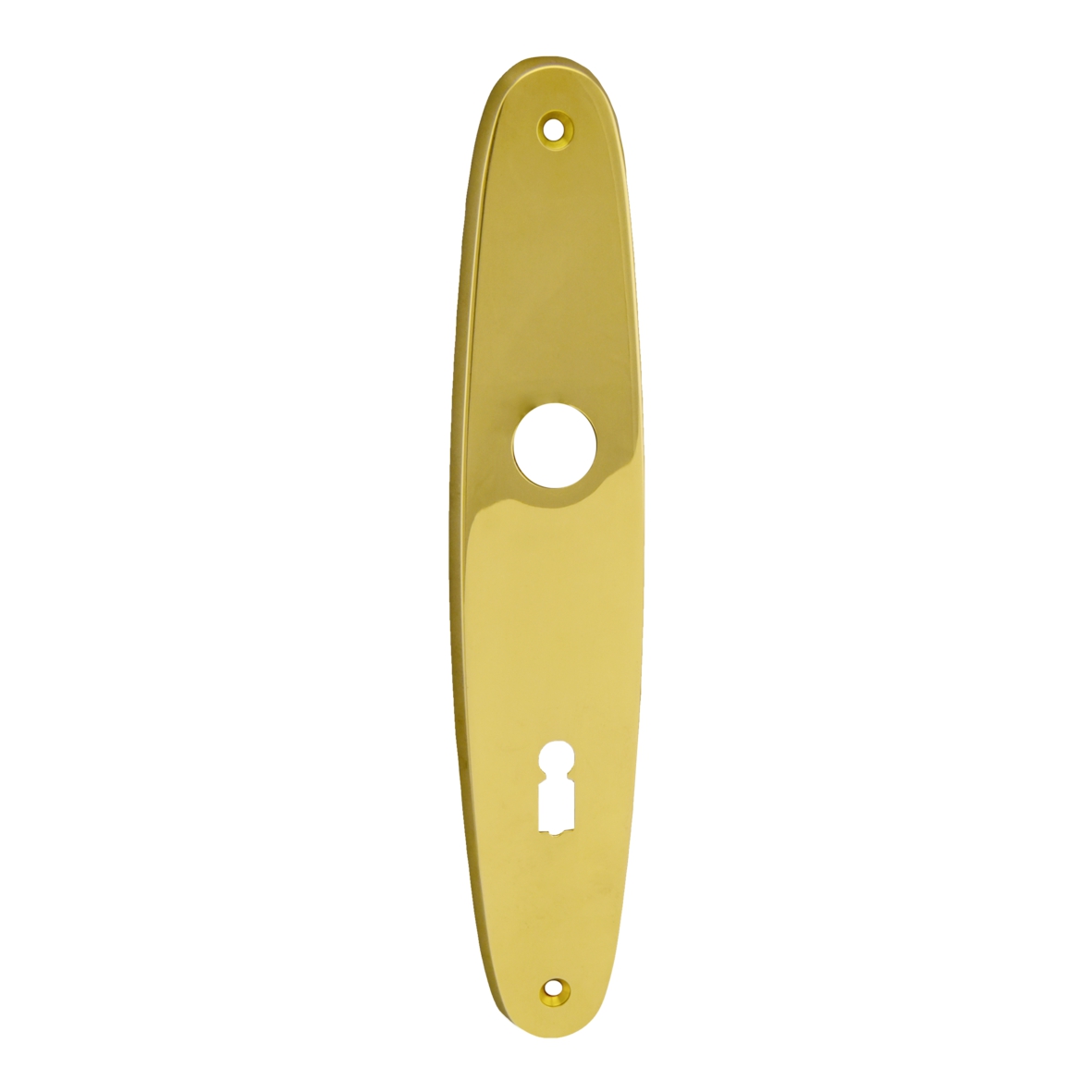 Zimmertürschild Dist. 72 mm BB, Messing glänzend L x B