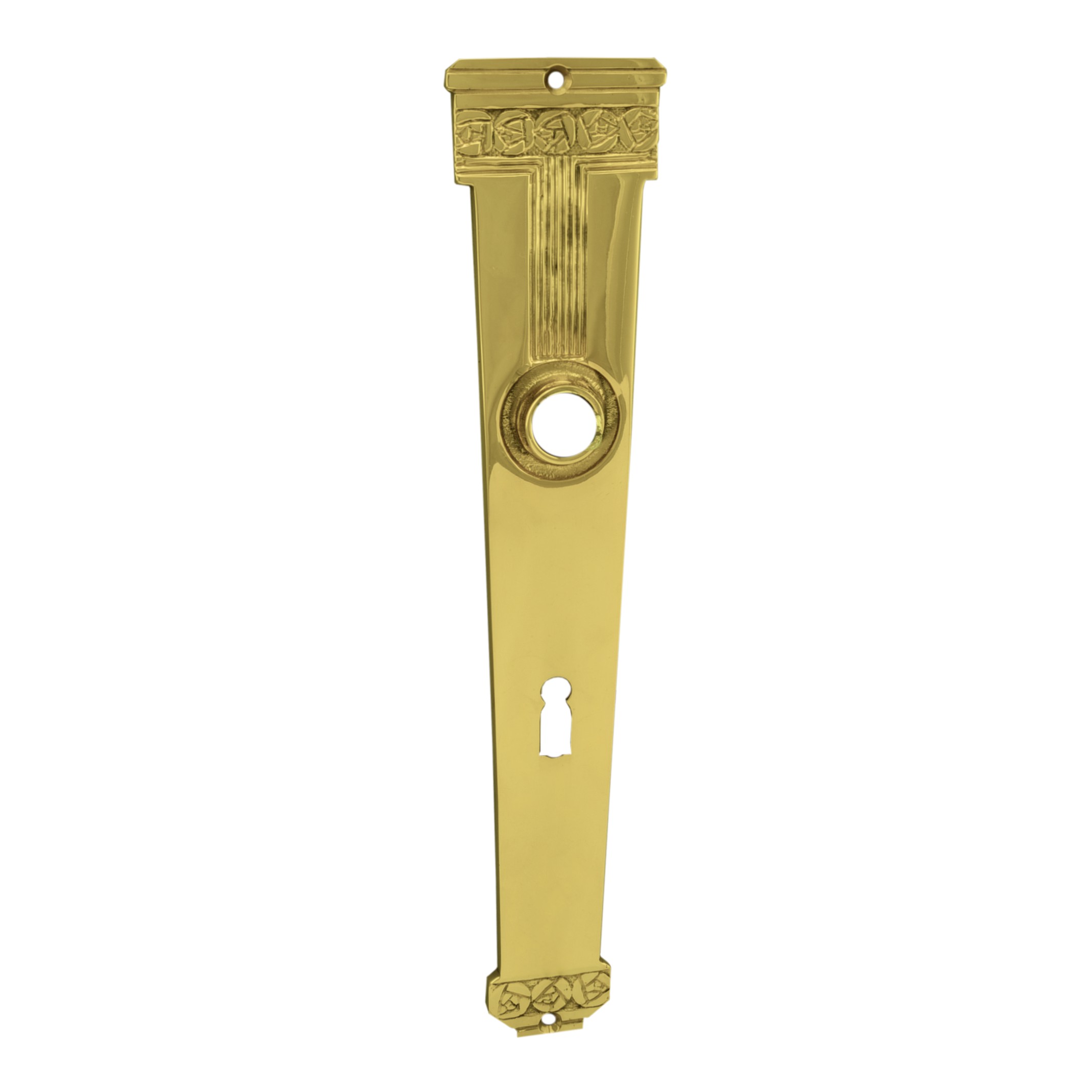 Zimmertürschild Dist. 72 mm BB, Messing glänzend L x B x T