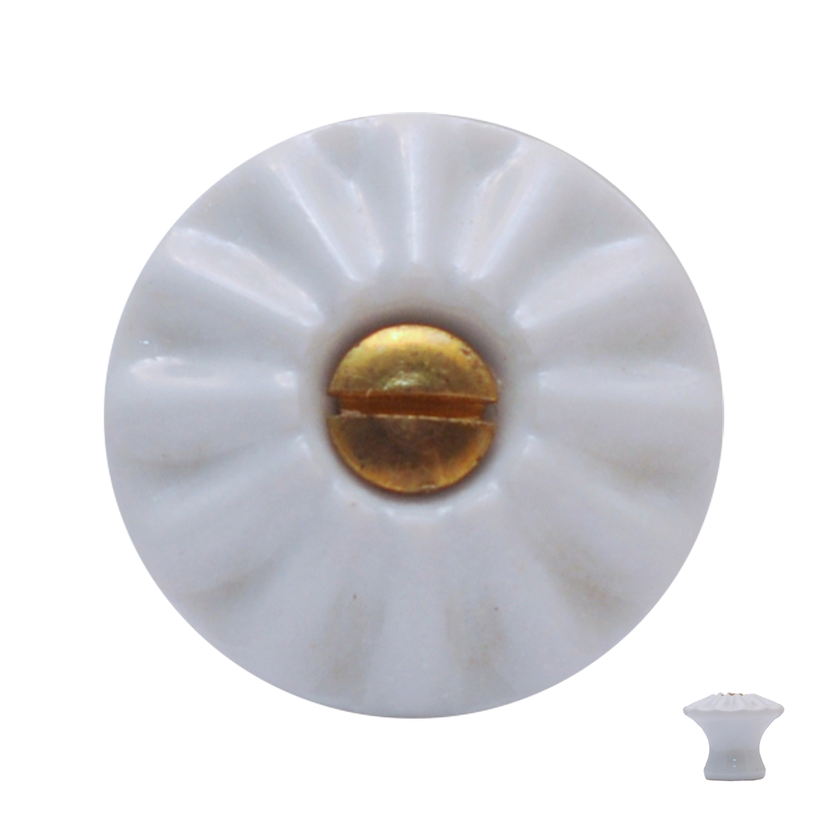 Möbelknopf in Porzellan altweiß, D Möbelknopf in Porzellan altweiß, D