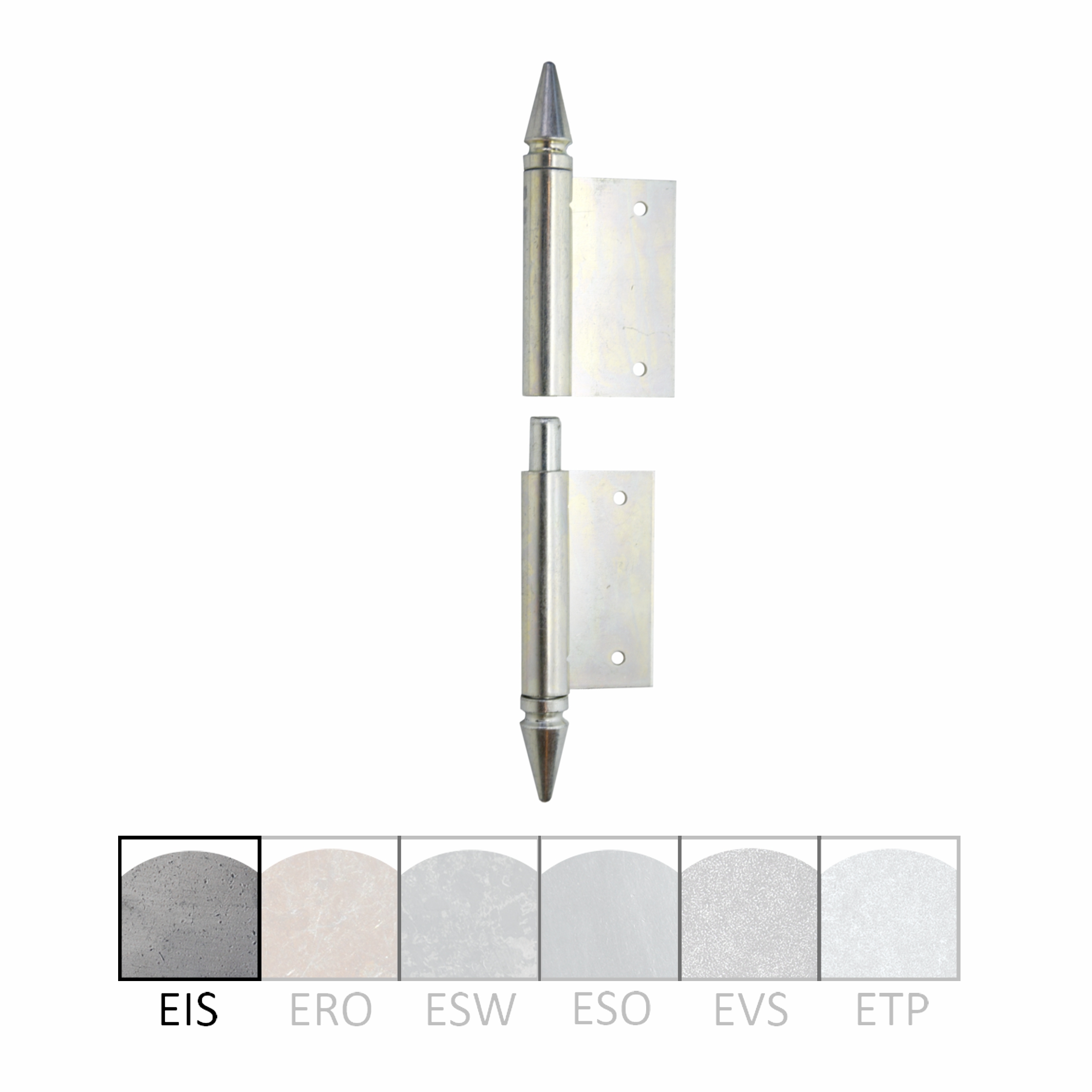 Einstemmband gleichstehend fester Stift 120mm links mit Zierspitze Serie FB035 Bild1