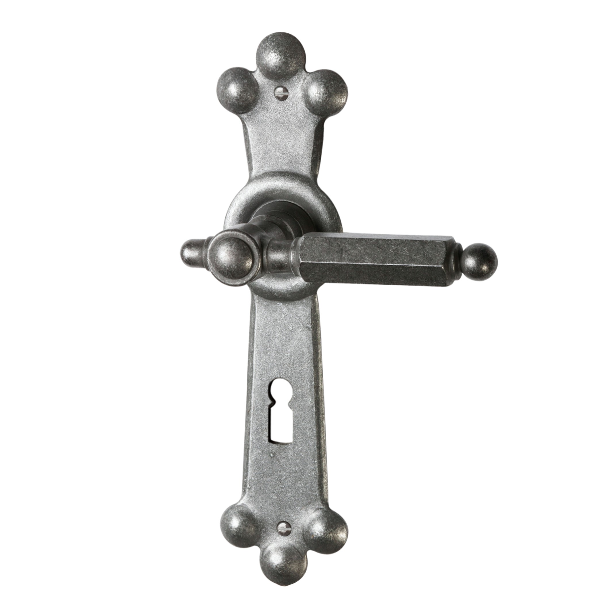 Zimmertürgarnitur in Schmiedeeisen schwarz passiviert ® BB 72 mit TD060 Serie TG512 Bild1