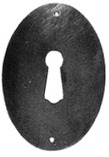Klassizismus Möbelschild - Eisen rostig - 45x65mm mit Schlüsselloch Serie KL005 Bild1