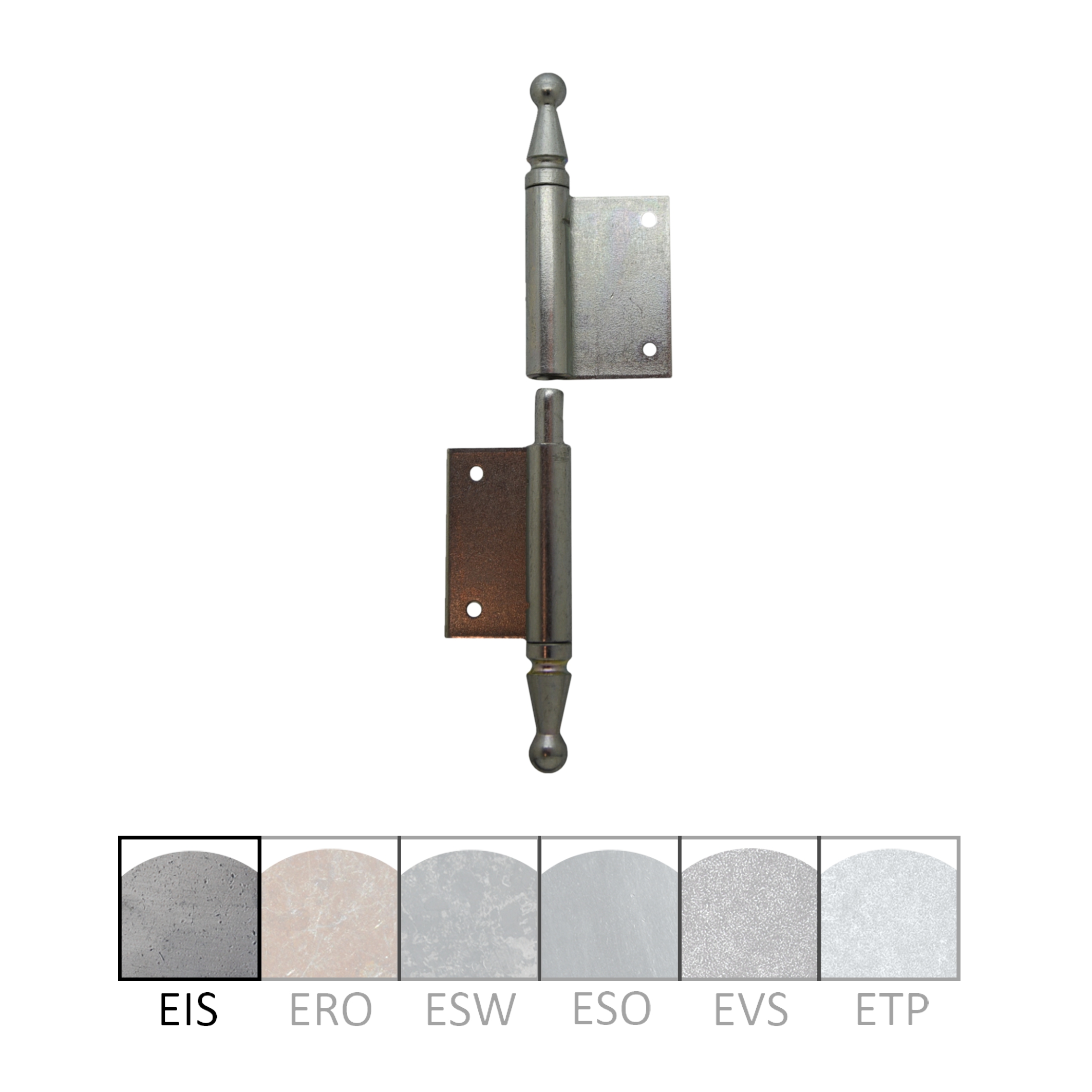 Einstemmband versetzt fester Stift 100mm links mit Zierkugel Serie FB034 Bild1