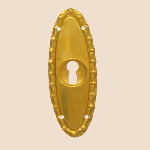 Jugendstil Möbelschild Messing MPG 28 x 80mm mit Schlüsselloch Serie JU019 Bild1