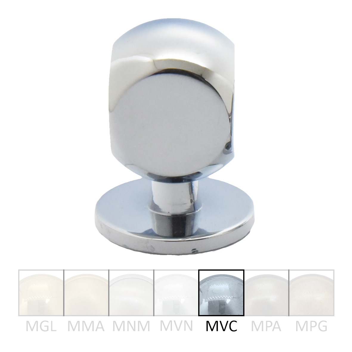 Möbelknopf in Messing verchromt mit Schutzlack, D Möbelknopf in Messing verchromt mit Schutzlack, D