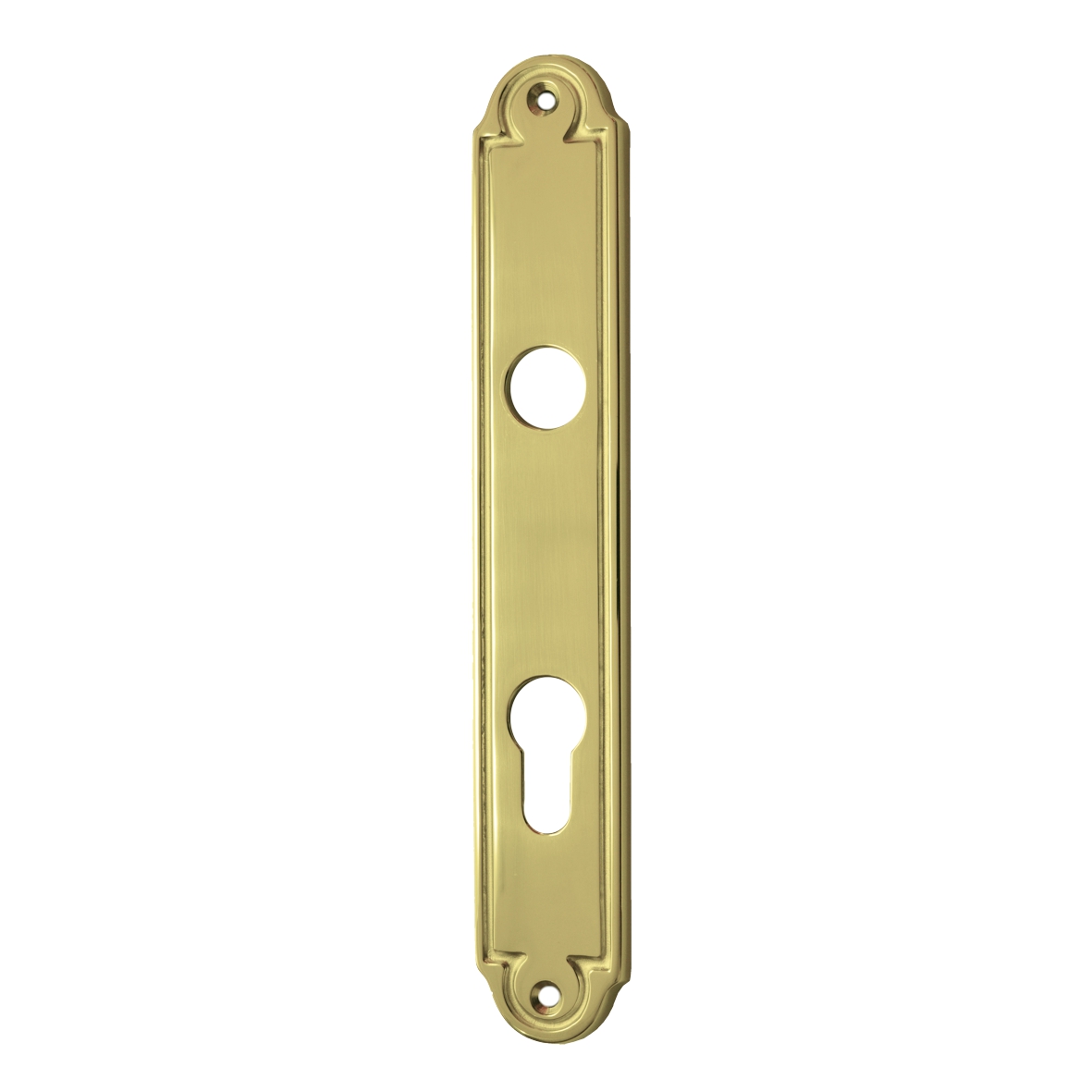 Haustürschild Dist. 92 mm PZ, Messing MGL, 220 mm x 35 mm der Serie TS166 Bild1