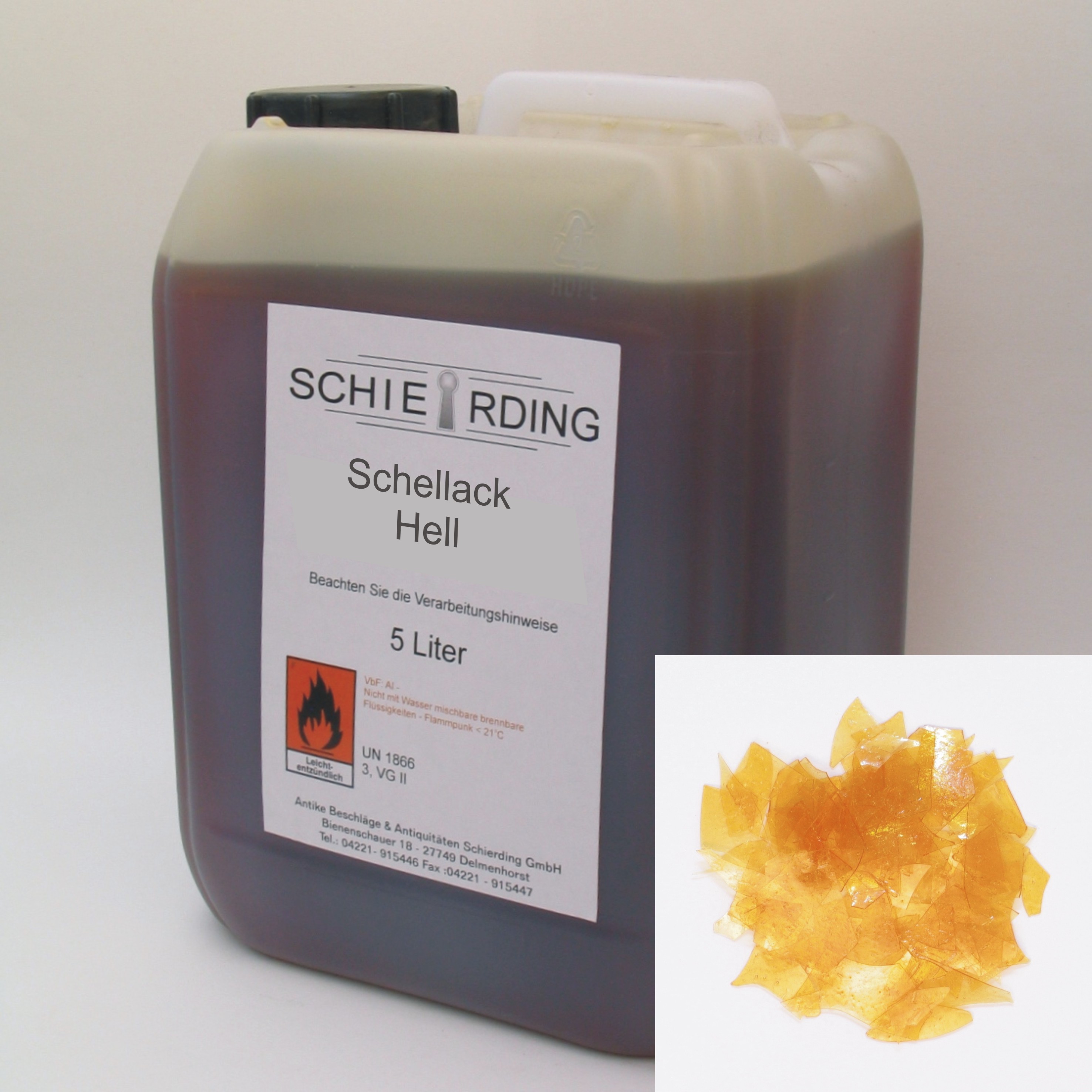Gelöster Schellack hell 5 Liter Serie LA003 Bild1
