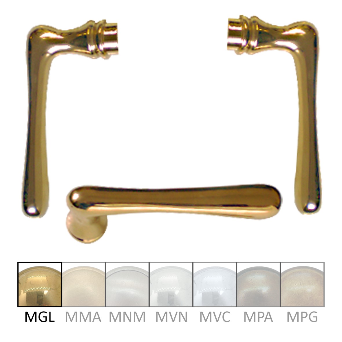 Türgriffpaar aus Messing 105 mm der Serie TD120 Bild1 Türgriff 105 mm TD120-144B-MGL-105-45-8-P Bild1