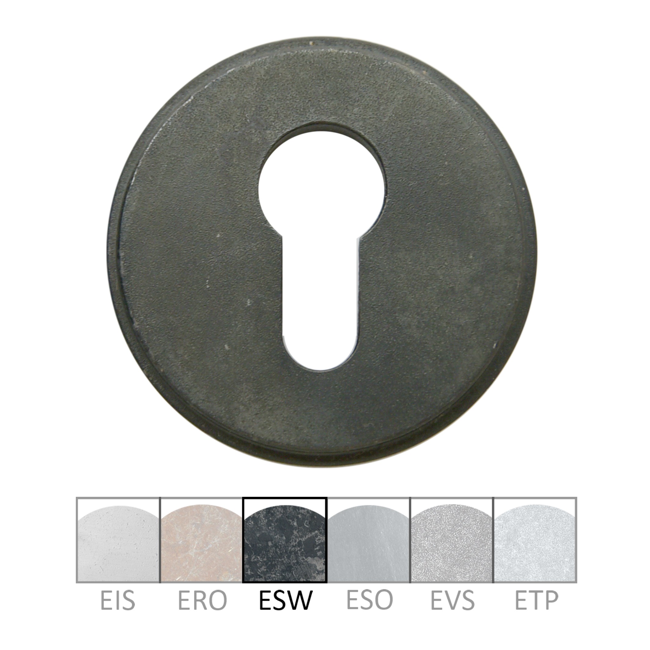 Sicherheitsrosette Außen PZ-Lochung Eisen schwarz ESW D