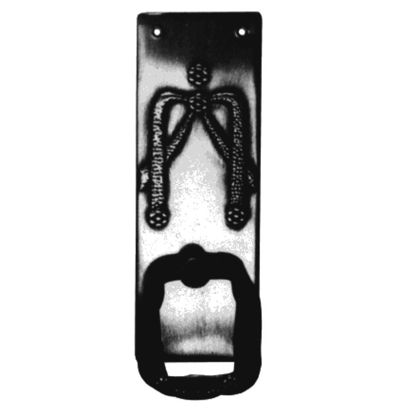 Jugendstil Möbelschild geprägt Messing MMA 32 x 95mm mit Griff Serie JU036 Bild1