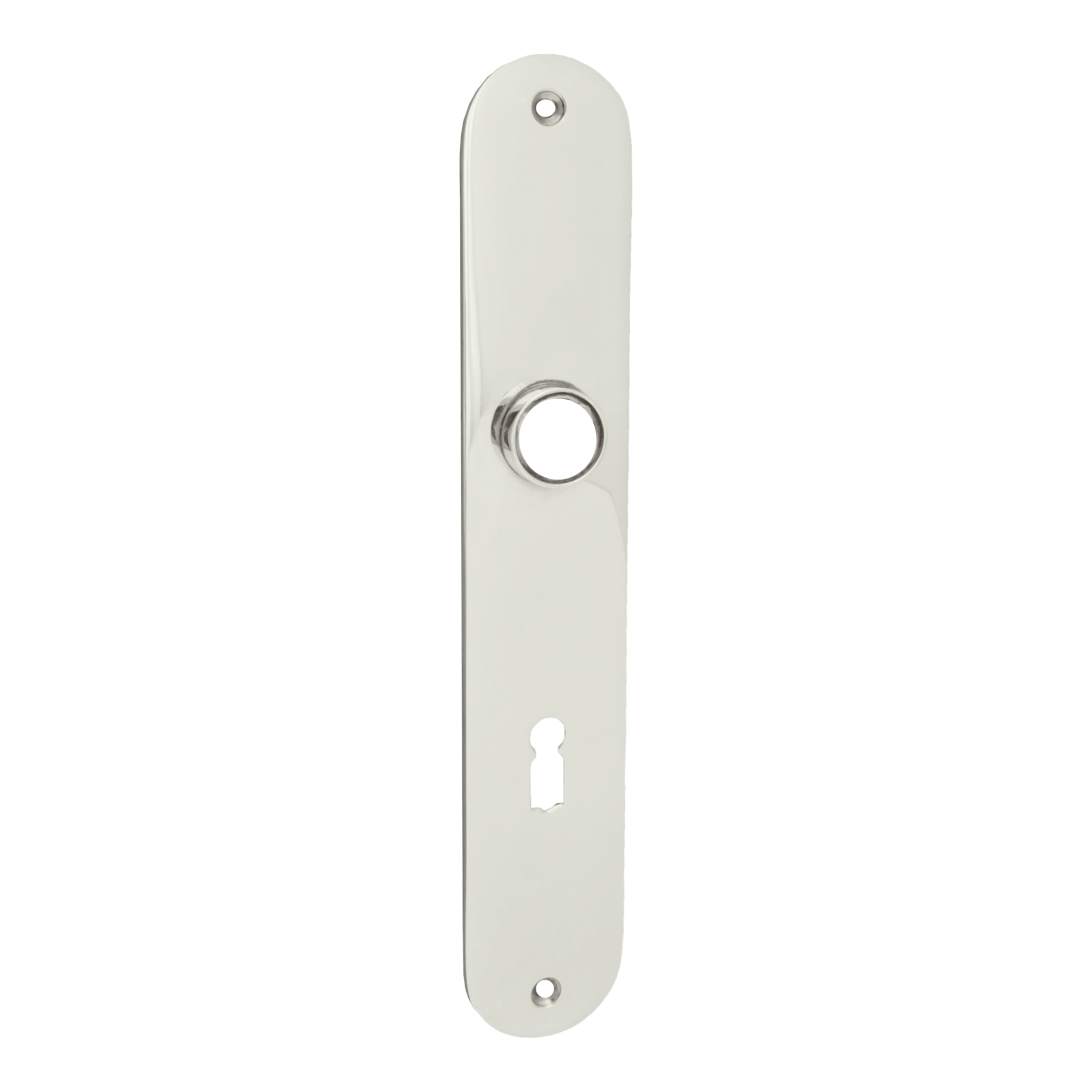 Zimmertürschild  Dist. 72 mm BB, Messing glänzend L x B Zimmertürschild  Dist. 72 mm BB, Messing vernickelt mattL x B