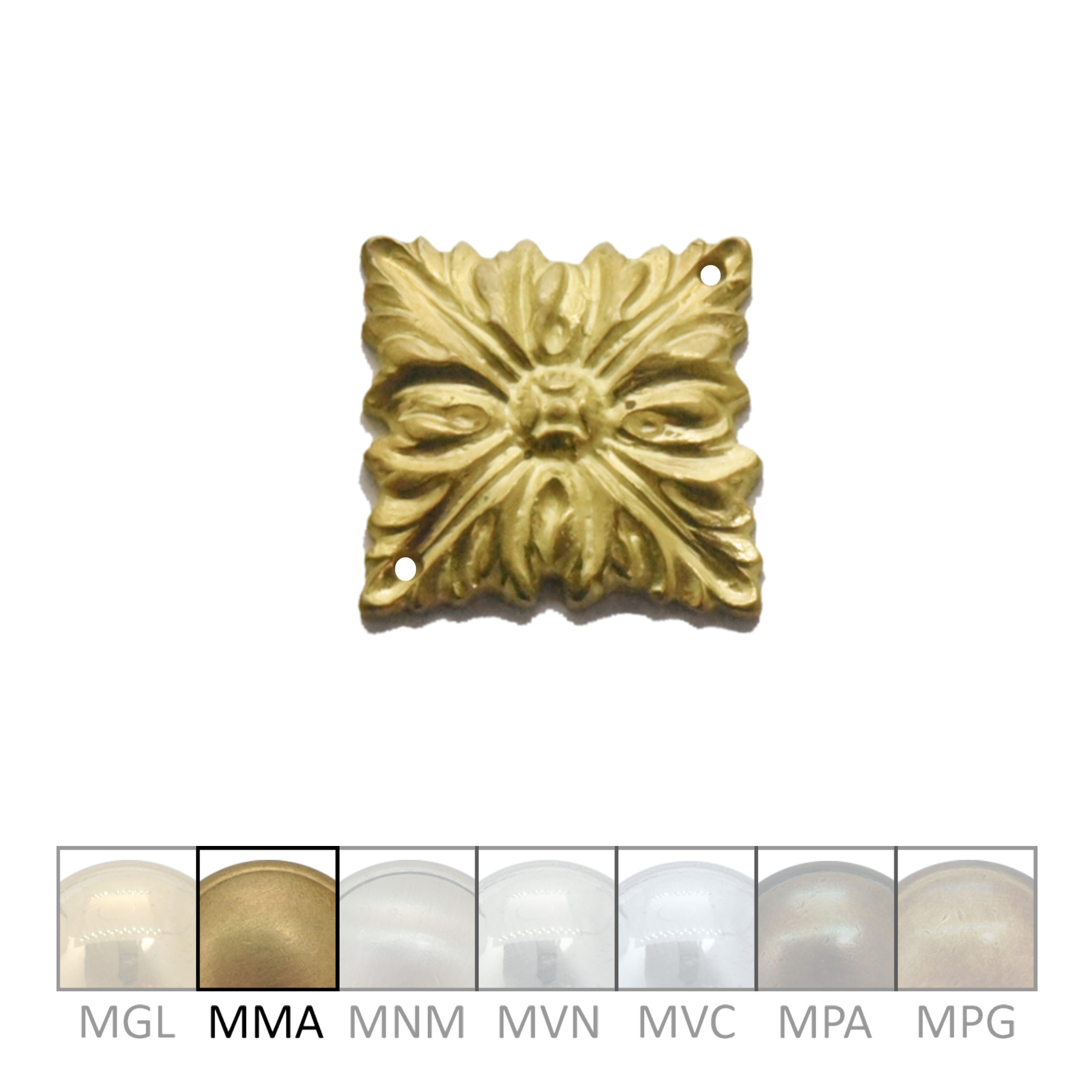 Klassizismus Rosette gegossen Messing MMA 30x30mm Serie KL130 Bild1