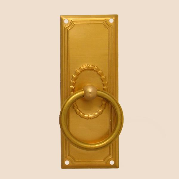 Jugendstil Möbelschild geprägt Messing MMA 38 x 100mm mit Griff Serie JU003 Bild1