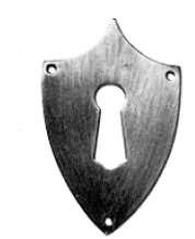 Klassizismus Möbelschild - Eisen - 40x60mm mit Schlüsselloch Serie KL006 Bild1