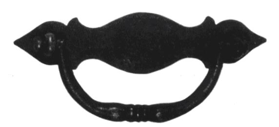 Schlüsselschild quer mit Griff, Eisen, 30 x 110 mm der Serie BA003 Bild1 Barock Schlüsselschild 30 x 110mm ohne Schlüsselloch, Eisen Serie BA003 Bild1