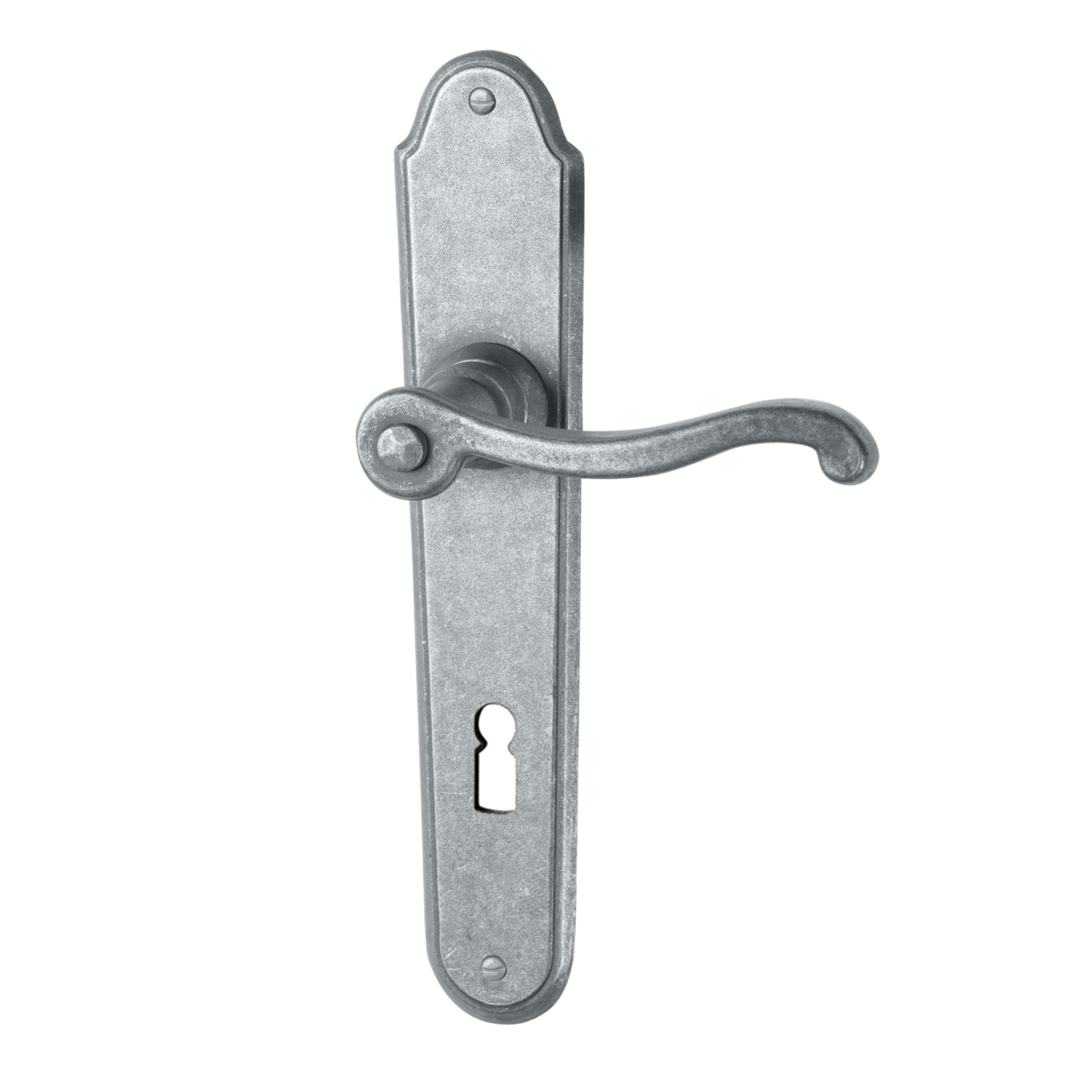 Zimmertürgarnitur in Schmiedeeisen thermopatiniert ® BB 72 mit TD058 Serie TG503 Bild1