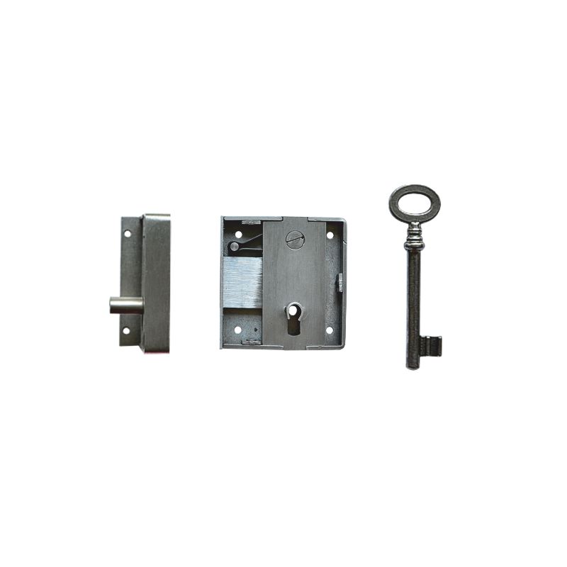 Aufschraubschloss AS010 Eisen gebürstet Dornmaß Aufschraubschloss Eisen links, gebürstet, Dornmaß 40mm Serie AS010 Bild1