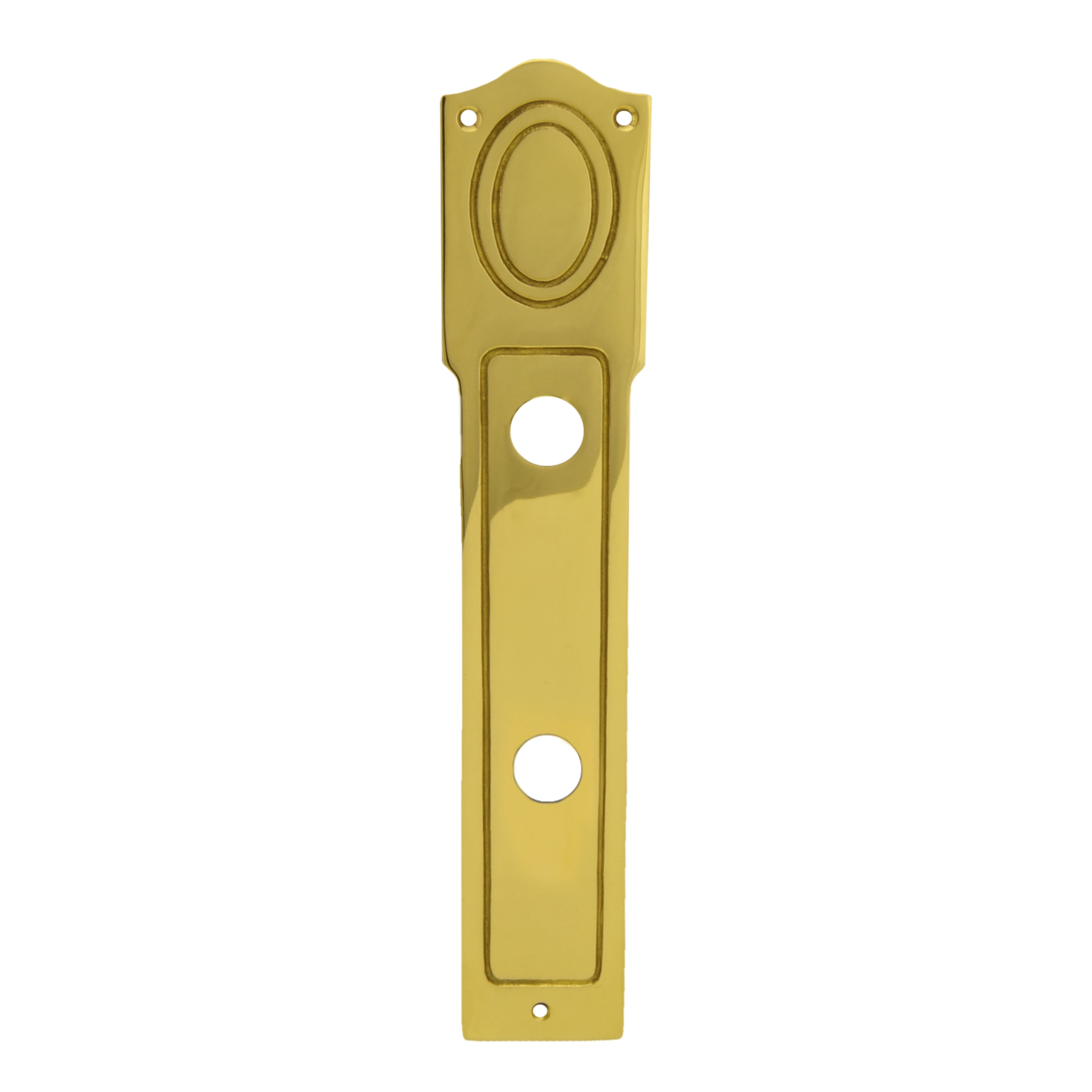 Badezimmertürschild Dist. 78 mm WC, Messing glänzend L x B