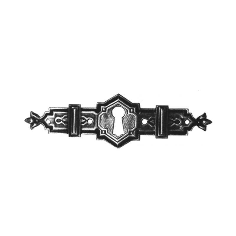 Historismus Möbelschild geprägt Messing MMA 85 x 30mm mit Schlüsselloch Serie HI025 Bild1