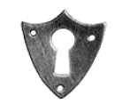 Klassizismus Möbelschild - Eisen rostig - 31x45mm mit Schlüsselloch Serie KL006 Bild1