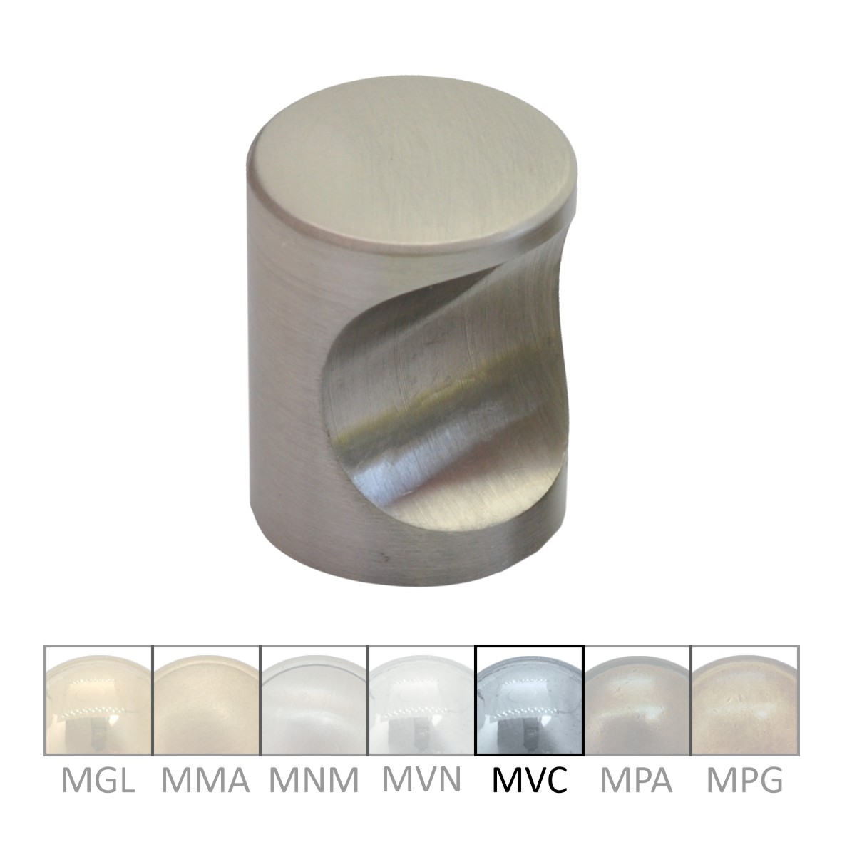 Cylinder Möbelknopf in Messing verchromt mit Schutzlack, D