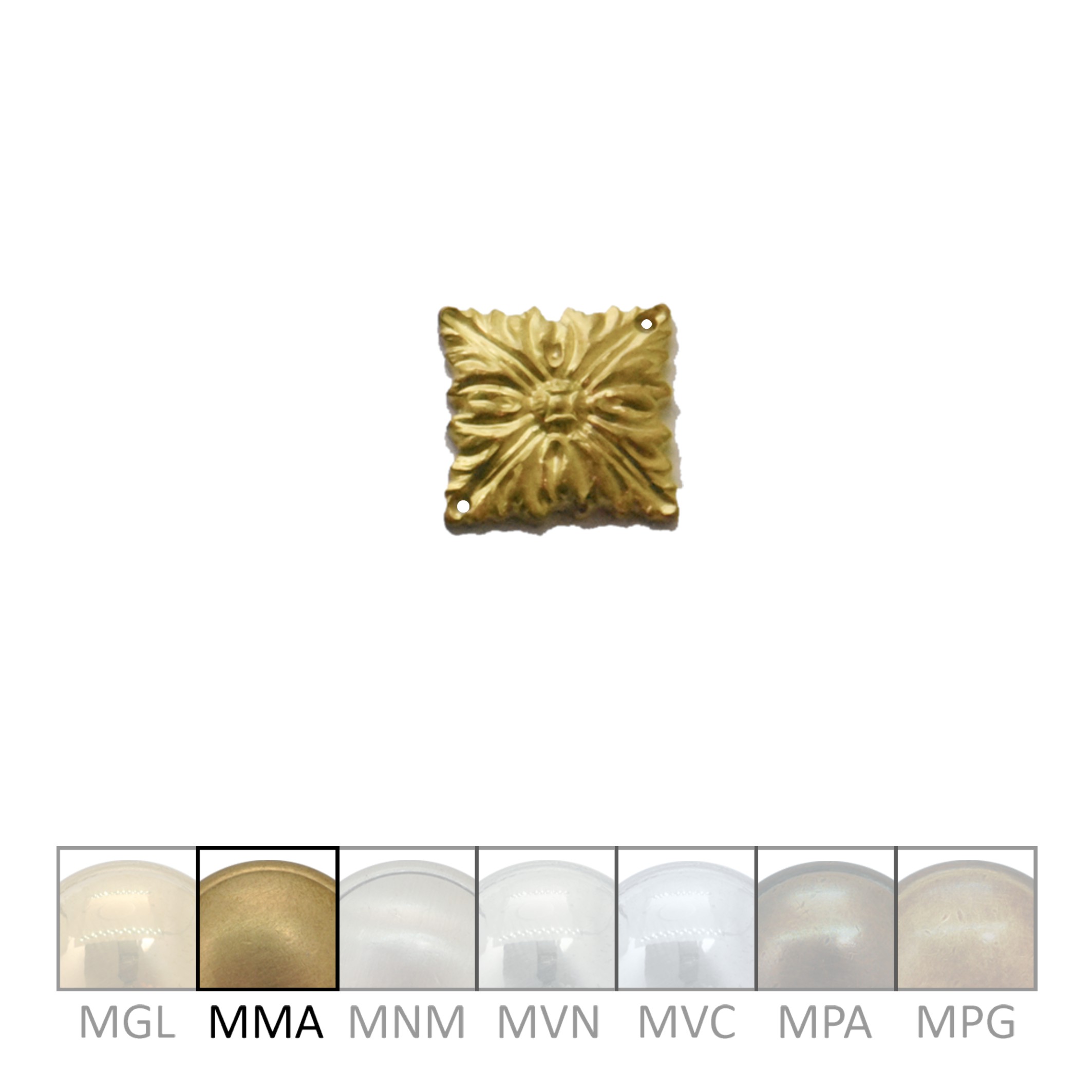 Klassizismus Rosette gegossen Messing MMA 18x18mm Serie KL130 Bild1
