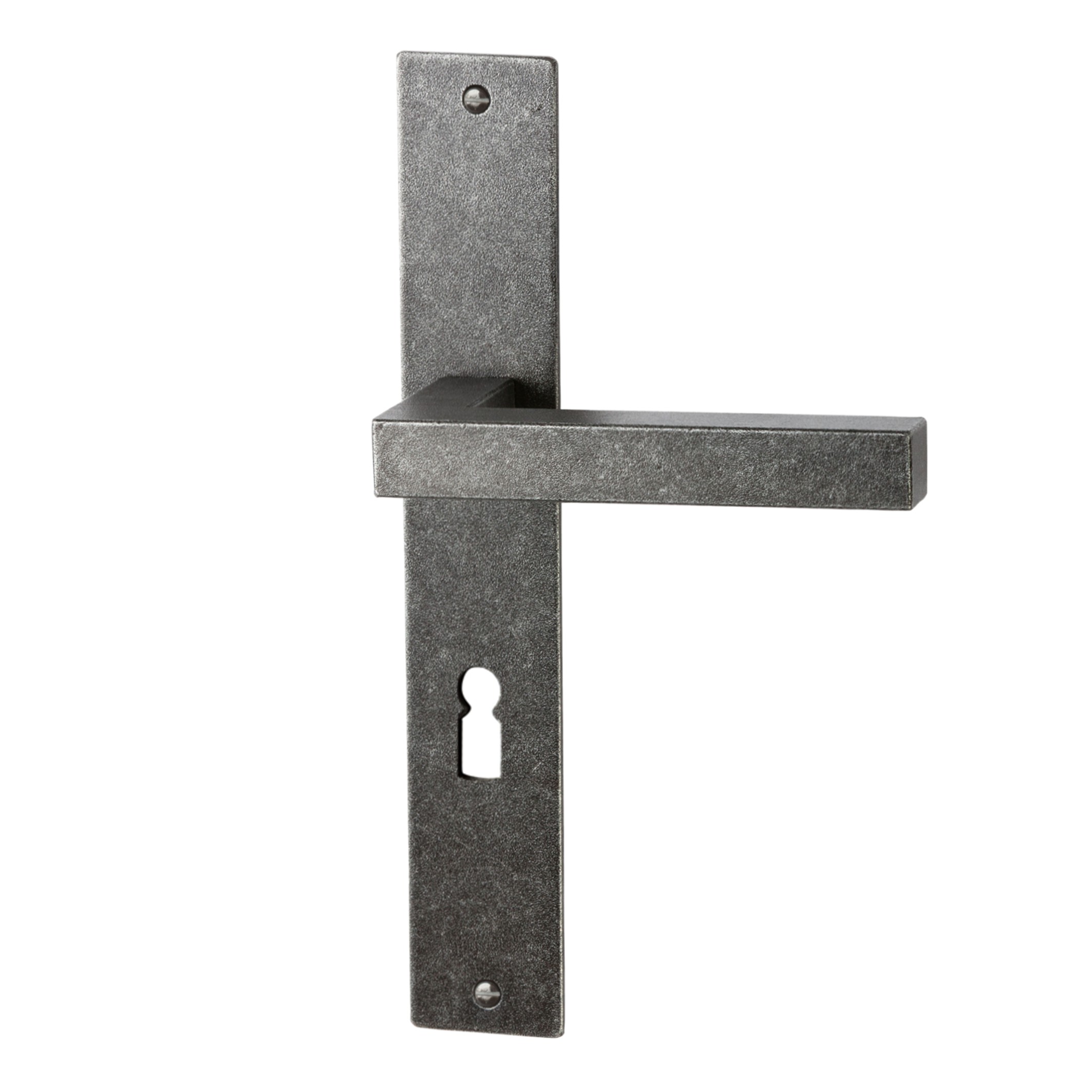 Zimmertürgarnitur in Schmiedeeisen schwarz passiviert BB 72 mit TD050 Serie TG505 Bild1