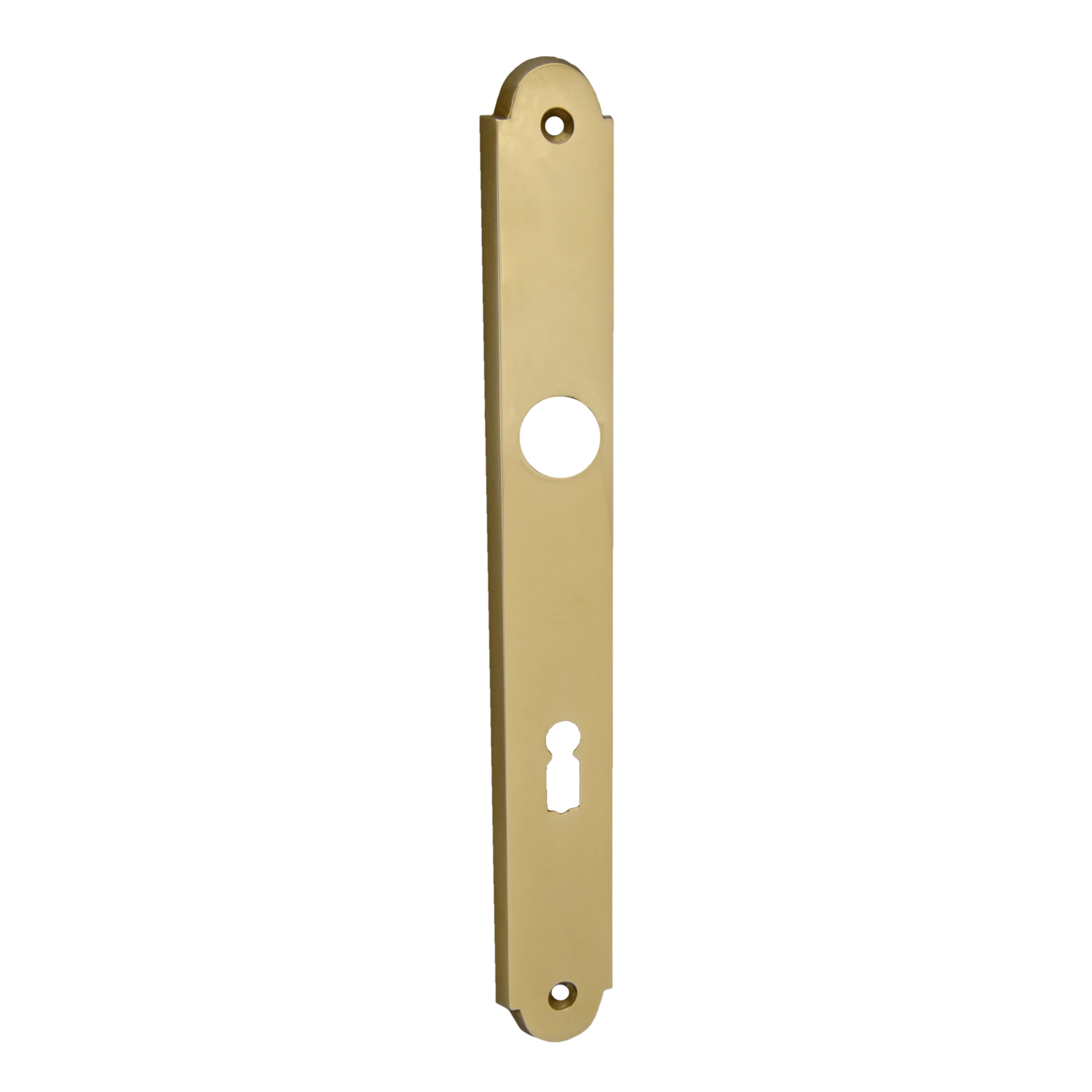 Zimmertürschild Dist. 72 mm BB, Messing glänzend L x B