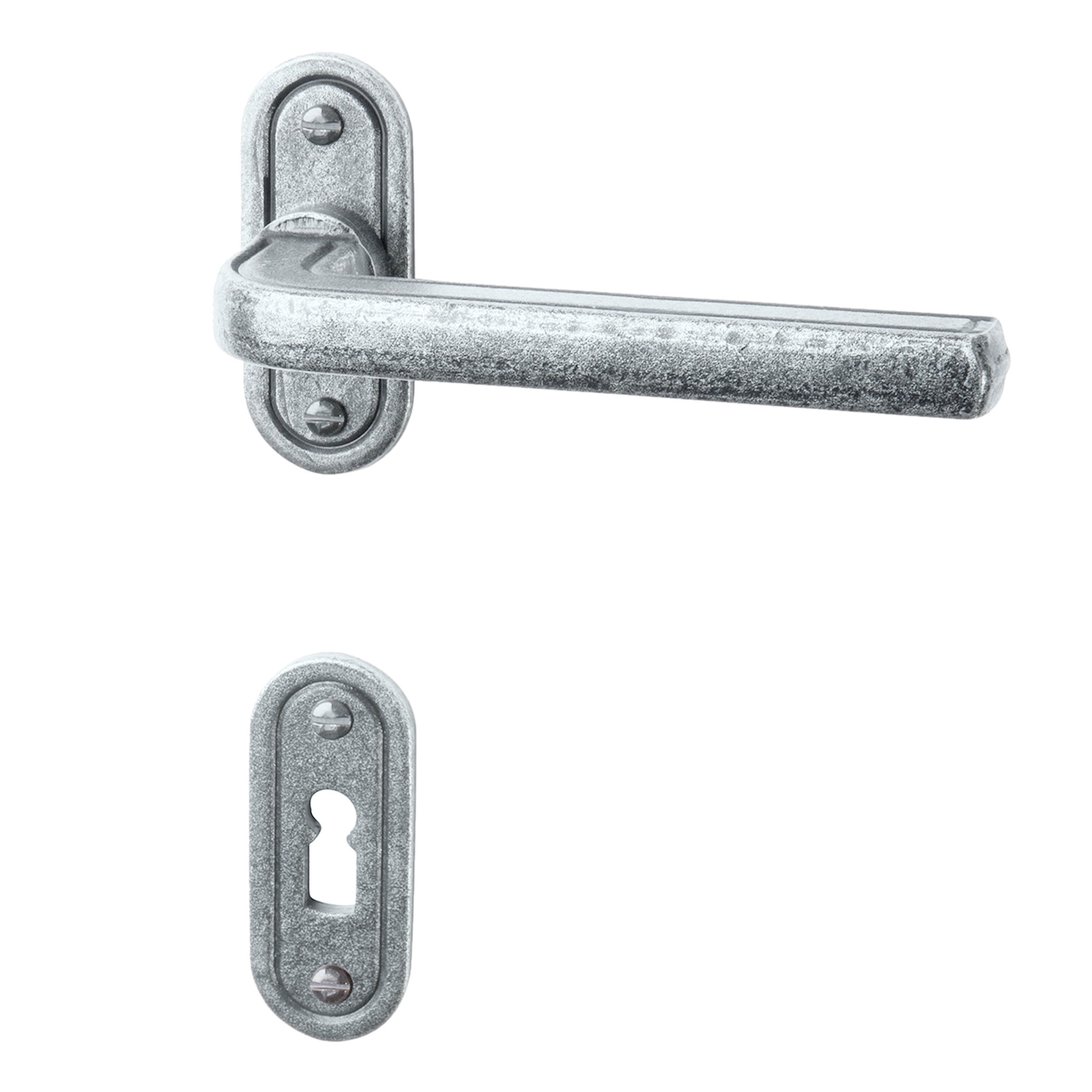 Rosettengarnitur in Schmiedeeisen thermopatiniert ® BB mit TD054 Serie TG531 Bild1