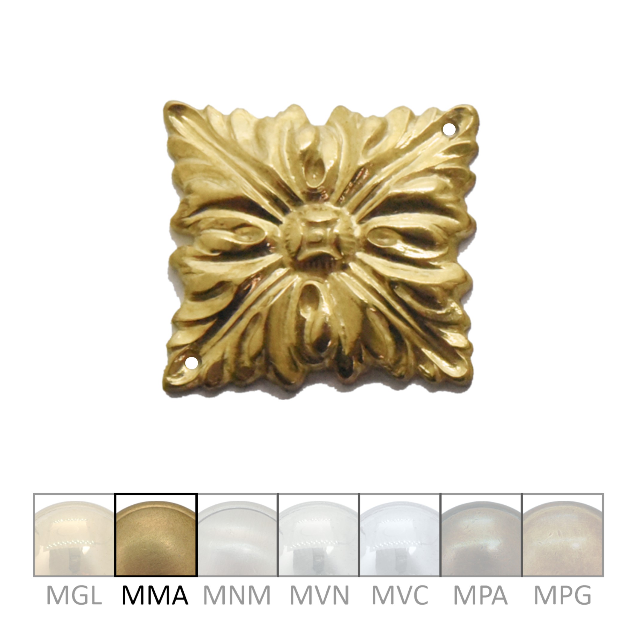 Klassizismus Rosette gegossen Messing MMA 40x40mm Serie KL130 Bild1
