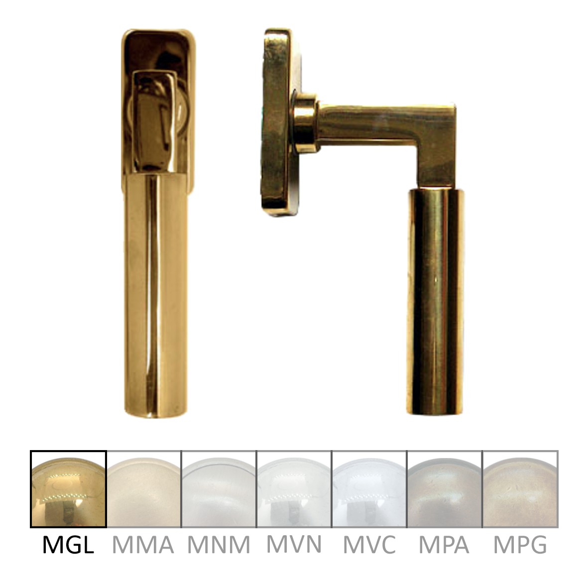 Fenstergriff in Messing 112 mm Bauhaus - Stil Serie FG041 Bild1