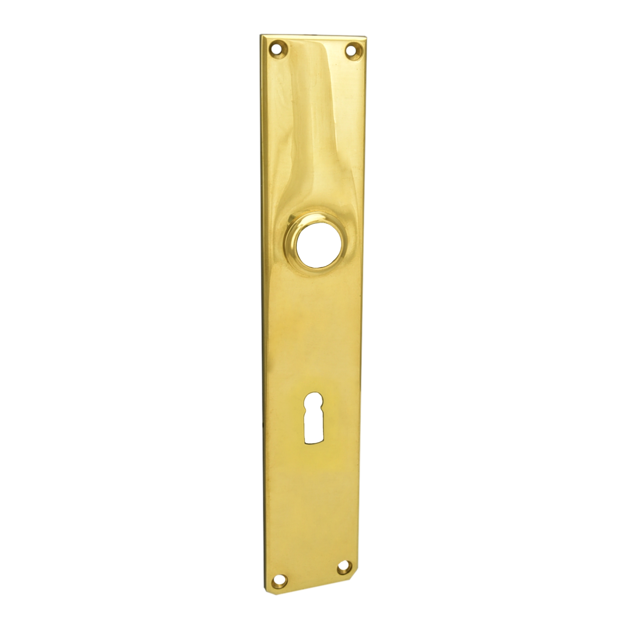 Zimmertürschild Dist. 72 mm BB, Messing glänzend L x B x T