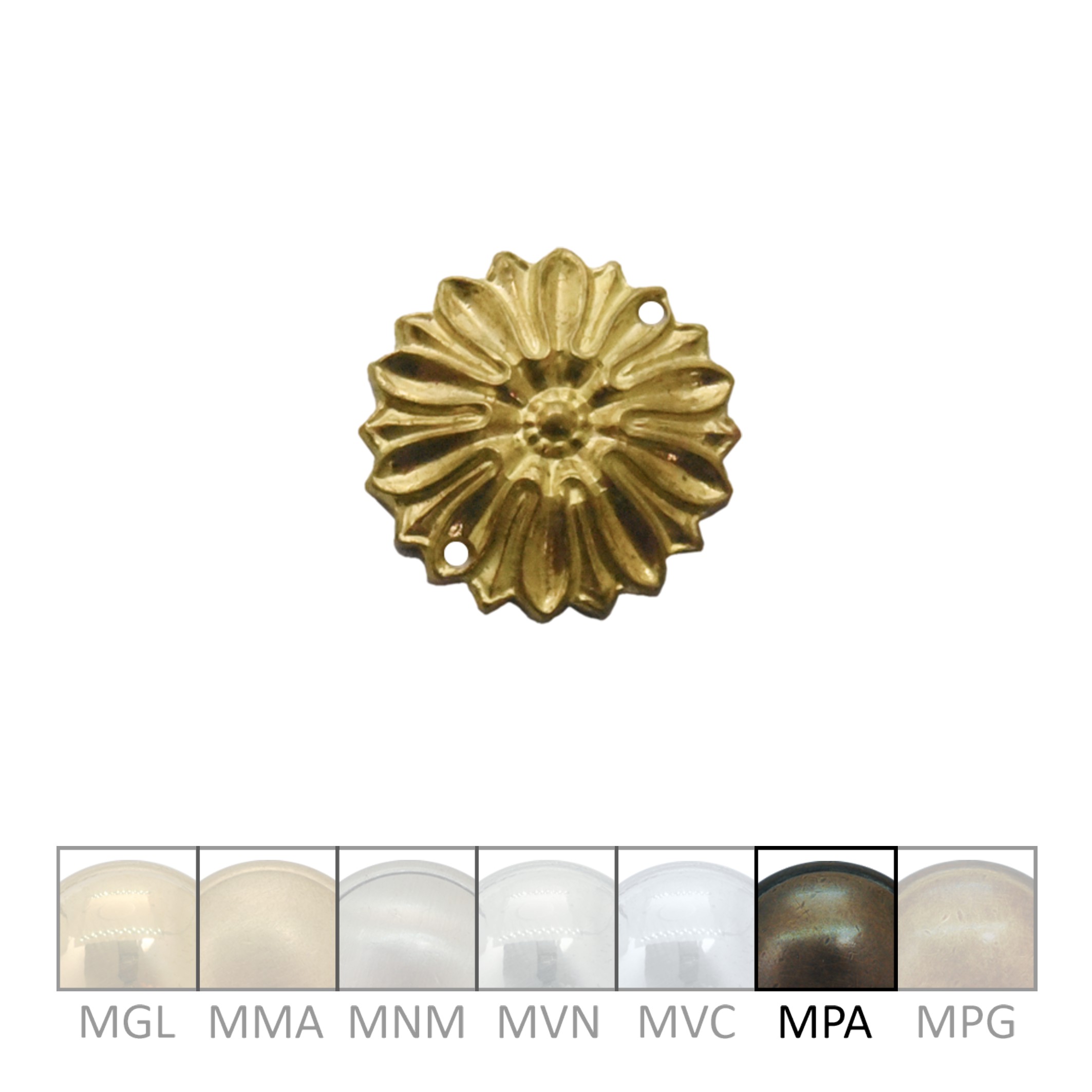 Klassizismus Rosette gegossen Messing MPA D27mm Serie KL128 Bild1