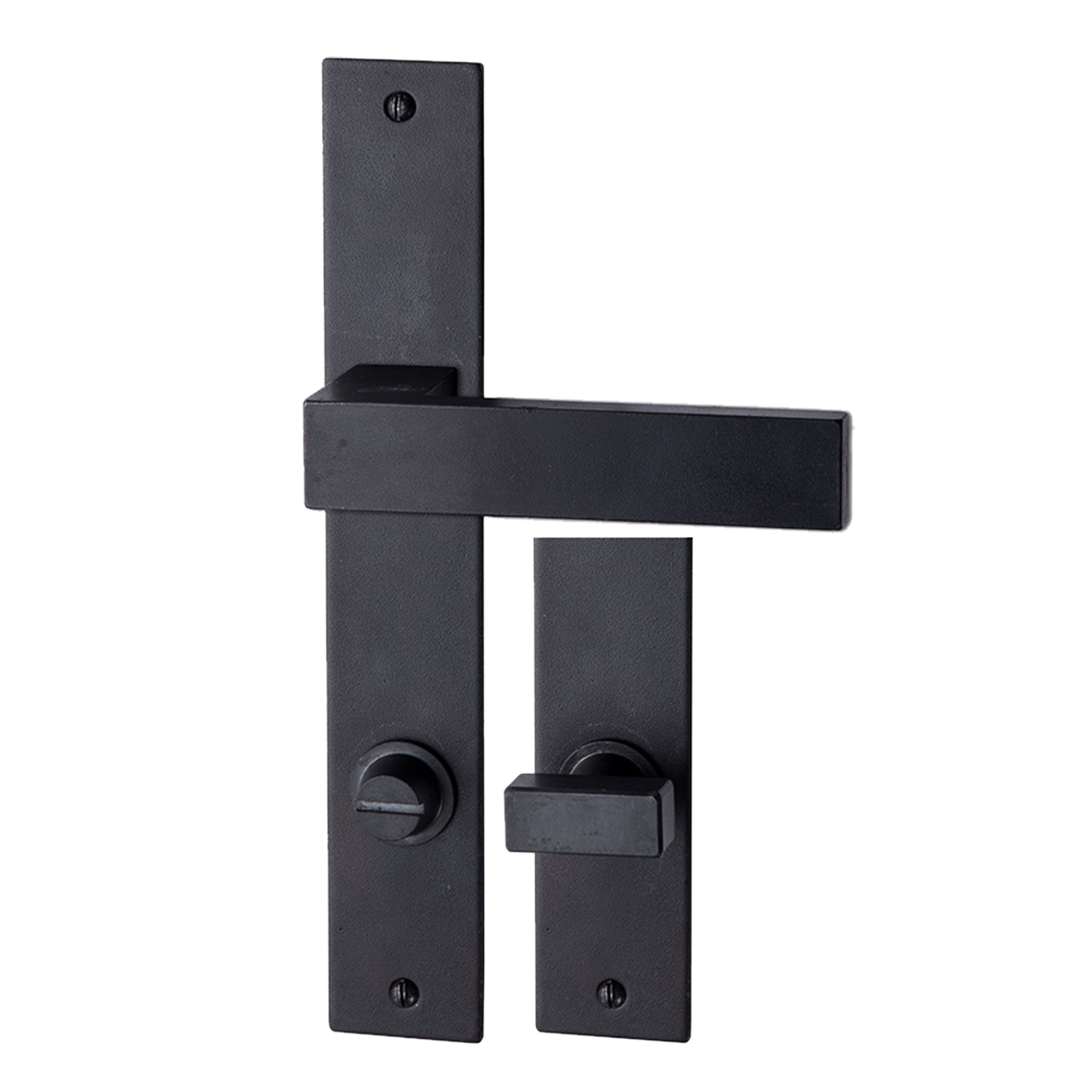 Badezimmertürgarnitur WC. Dist. 78 in Eisen. LxB Badezimmertürgarnitur in Eisen Schwarz gebrannt & gewachst WC 78 mit TD083 Serie TG505 Bild1