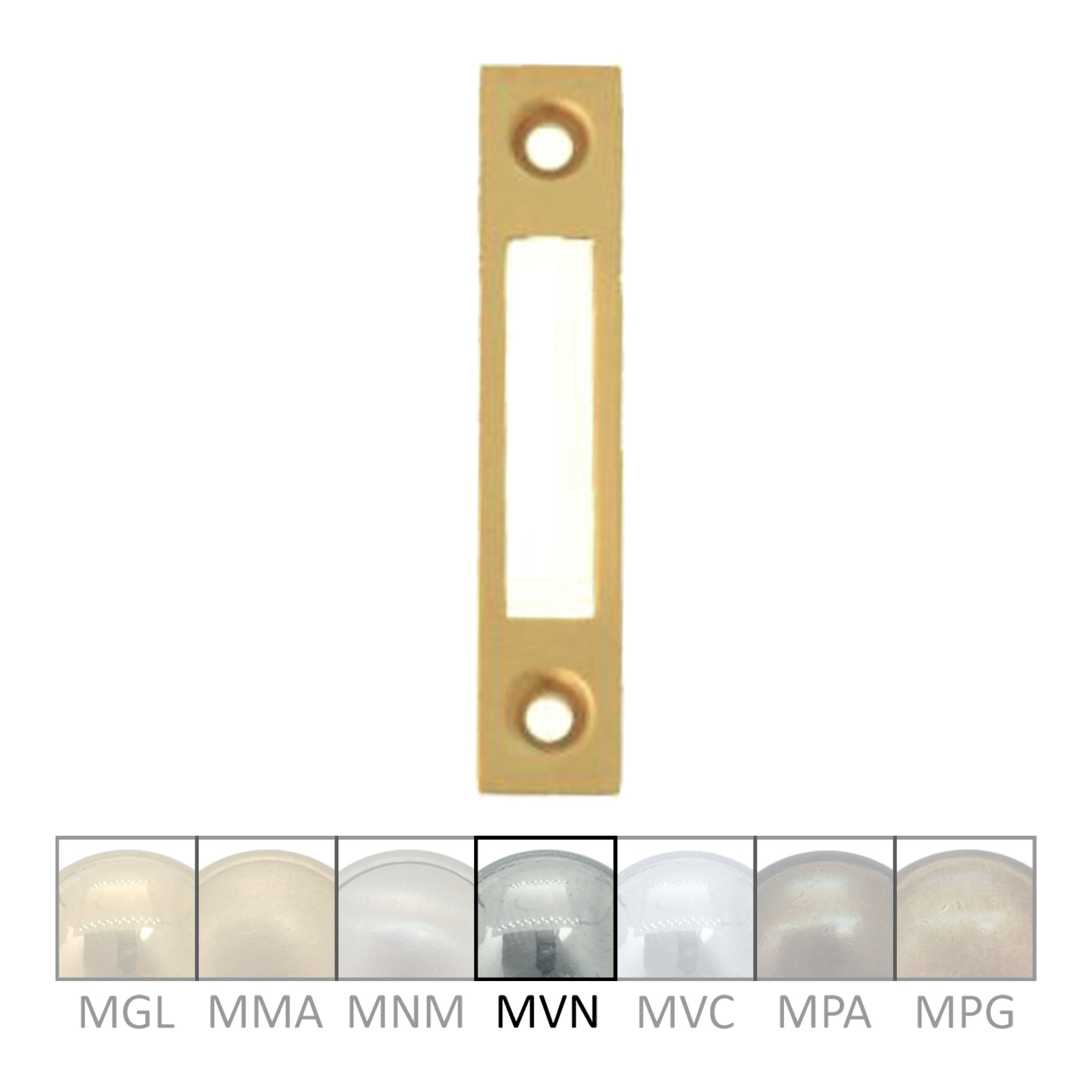 Schließblech Messing vernickelt, 10 x 60 mm der Serie XS001 Bild1