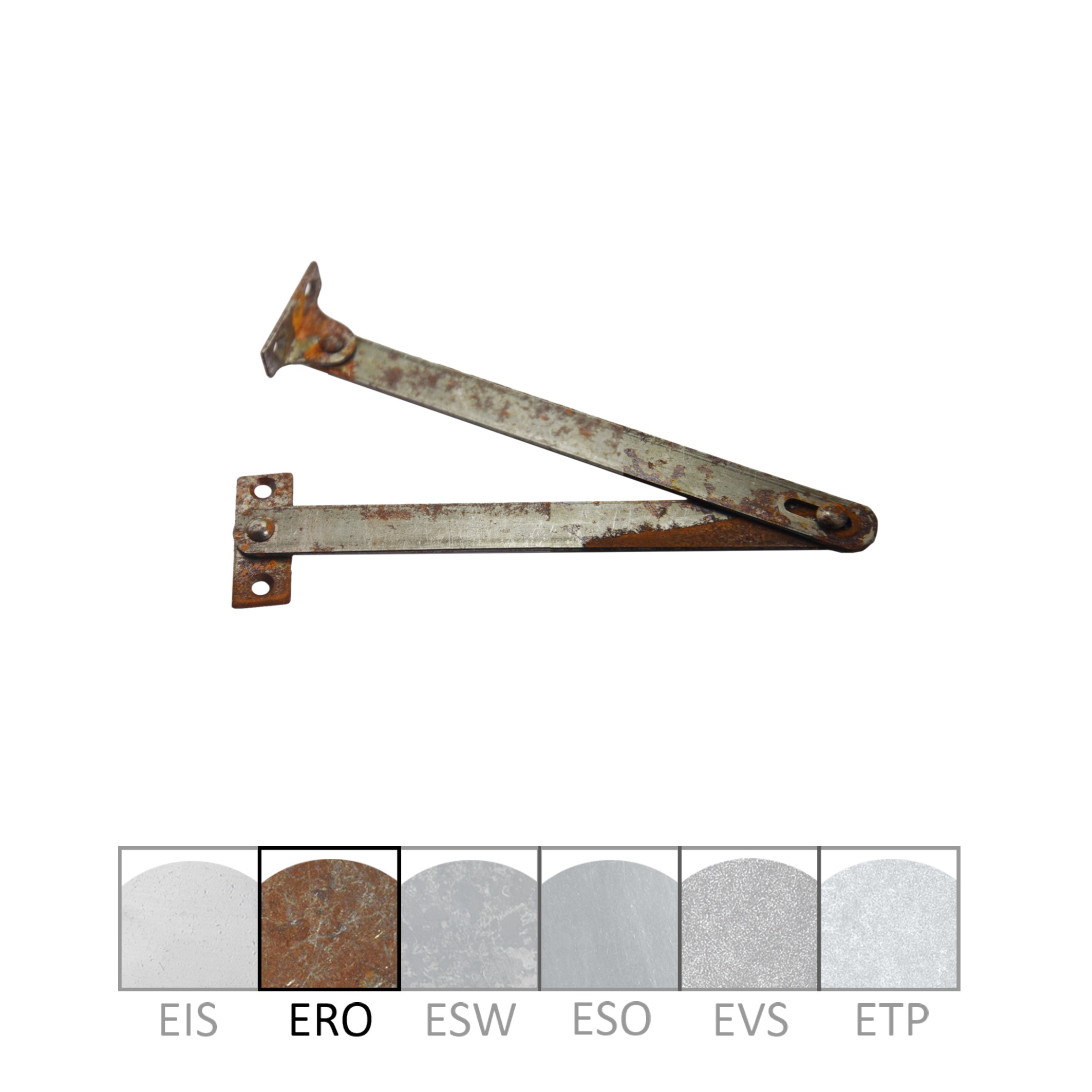 Sekretärklappenhalter Eisen rostig L=265mm Serie TM101 Bild1