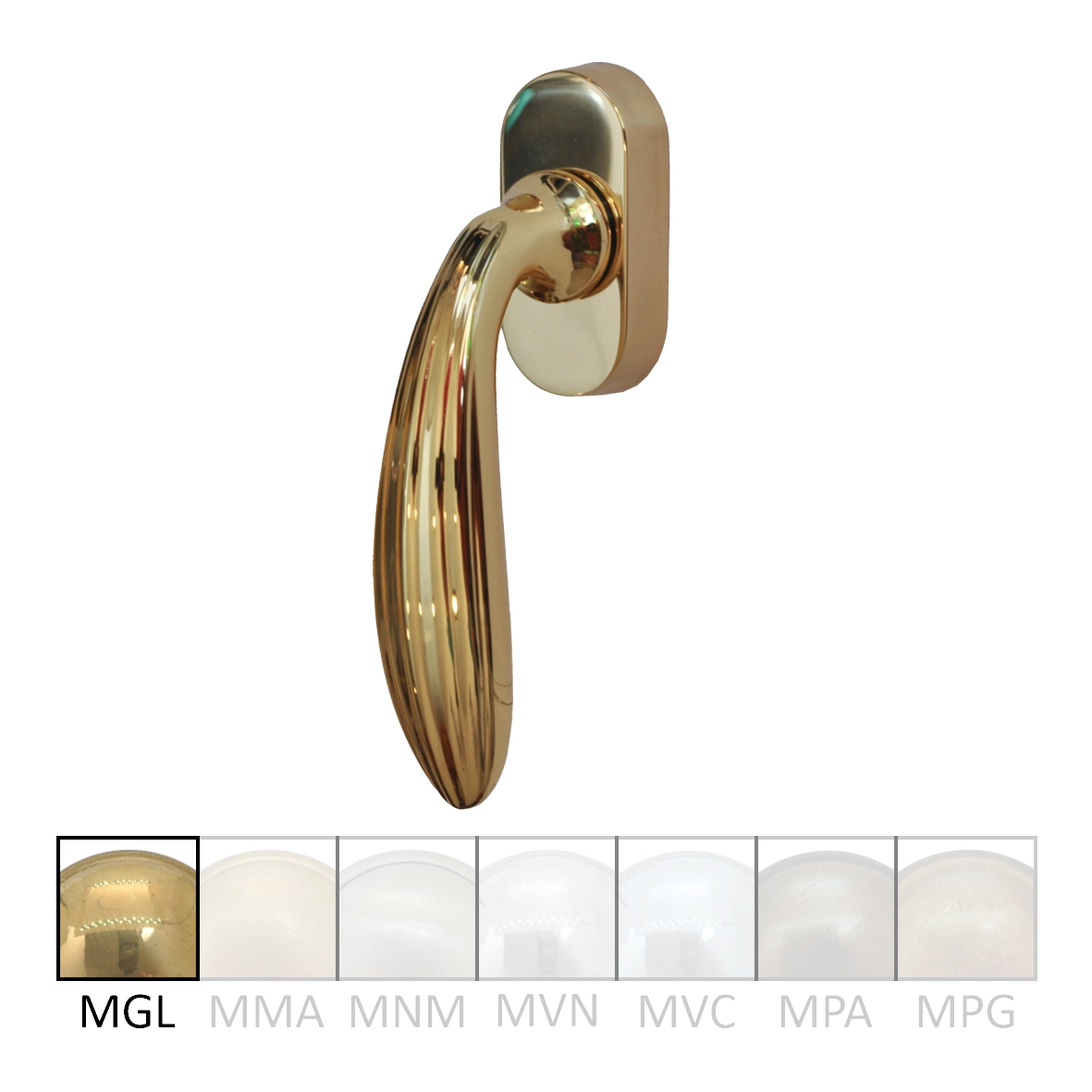 Material ELENA Fenstergriff in Messing glänzend 125mm Bild1