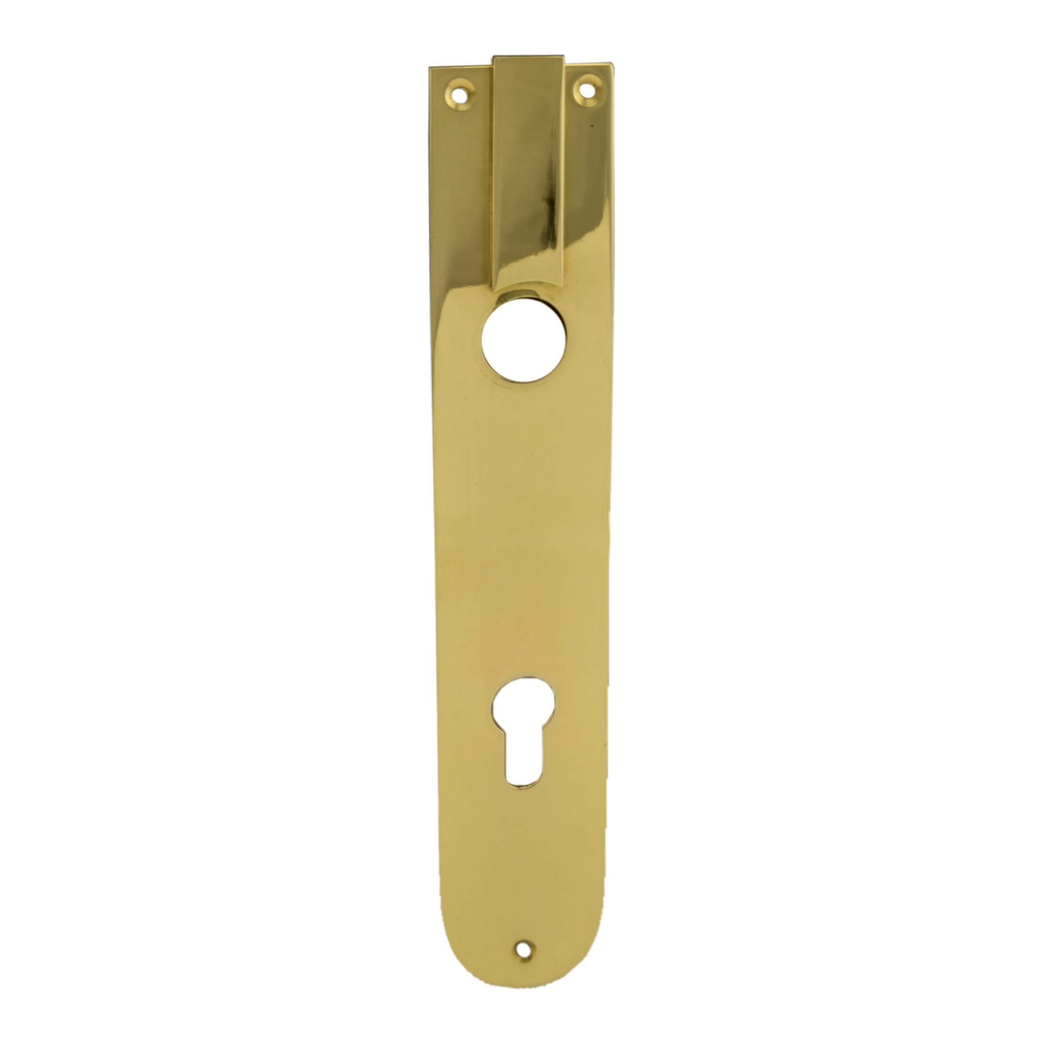 Haustürschild Dist. 92 mm PZ, Messing glänzend L x B