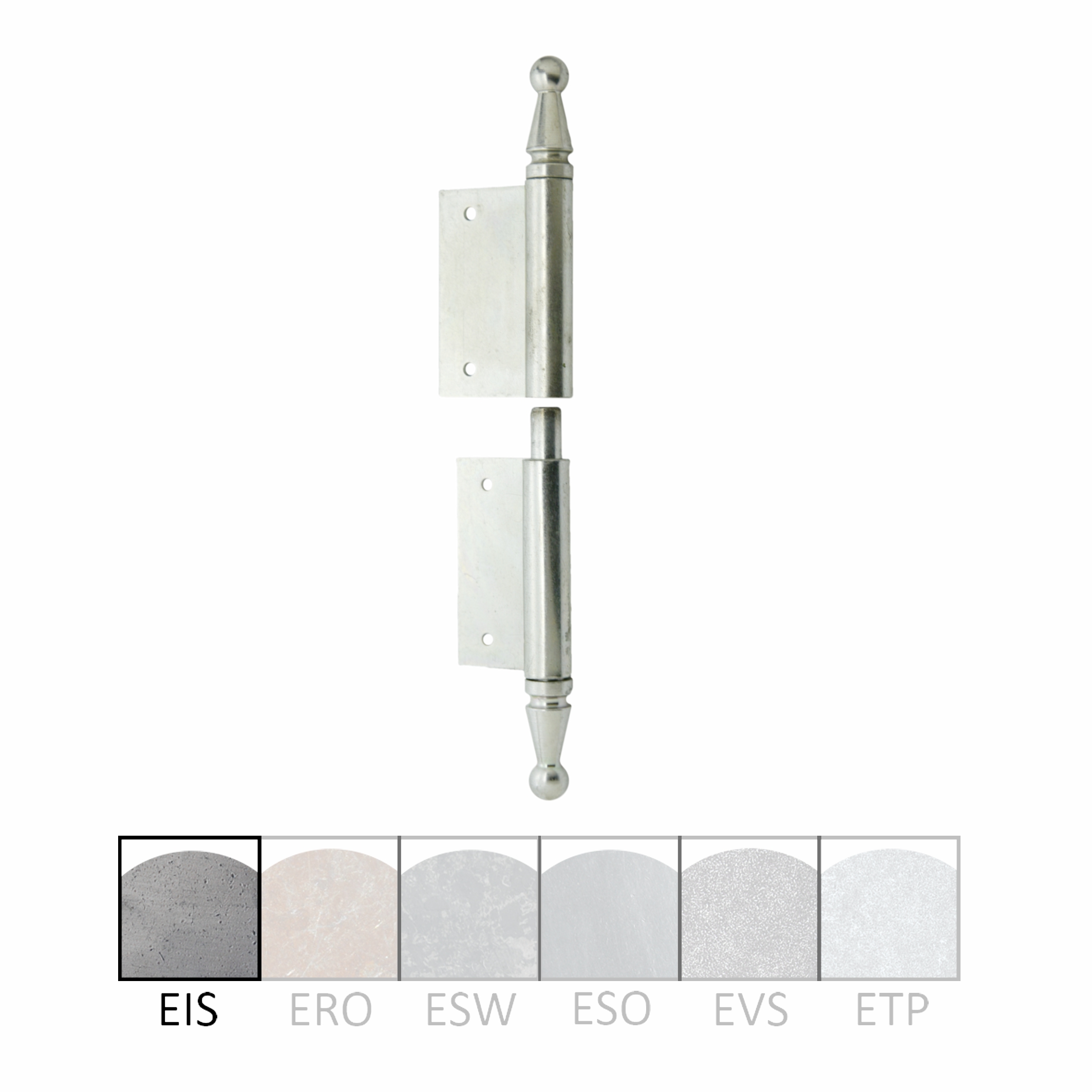 Einstemmband gleichstehend fester Stift 120mm rechts mit Zierkugel Serie FB035 Bild1