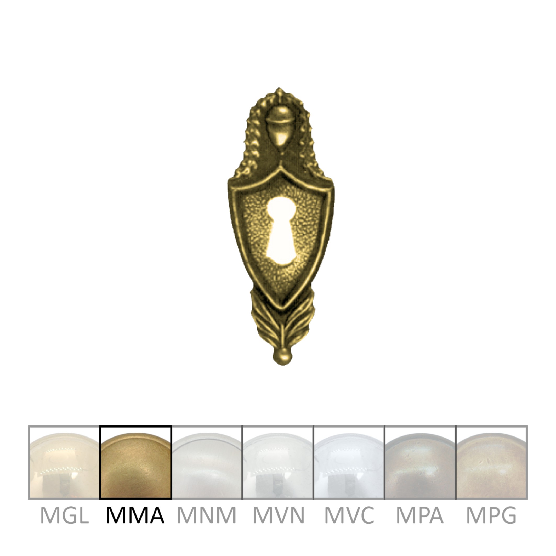 Klassizismus Möbelschild geprägt Messing MMA 35x90mm mit Schlüsselloch Serie KL052 Bild1