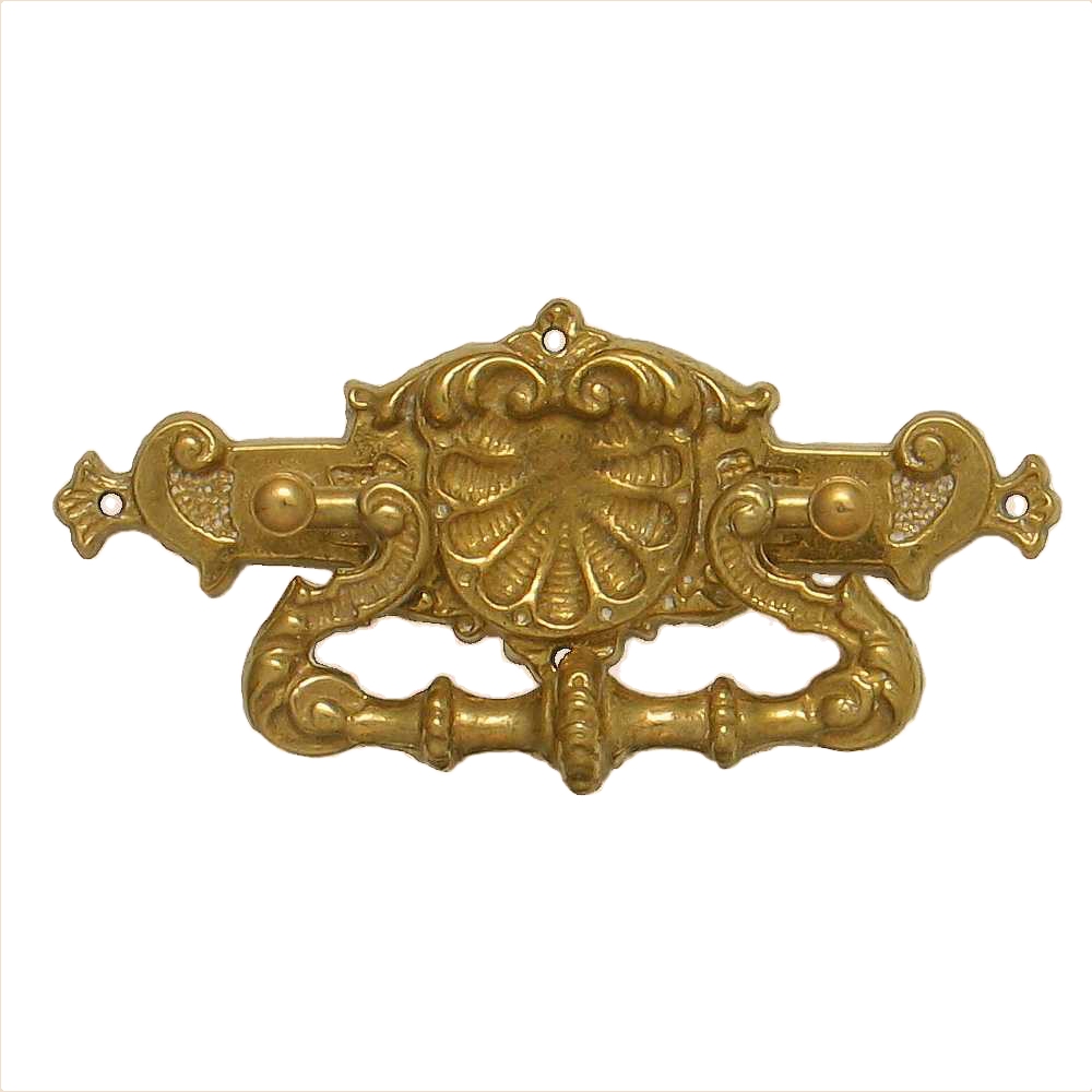Historismus Möbelschild gegossen Messing MMA 92 x 36mm mit Griff Serie HI005 Bild1