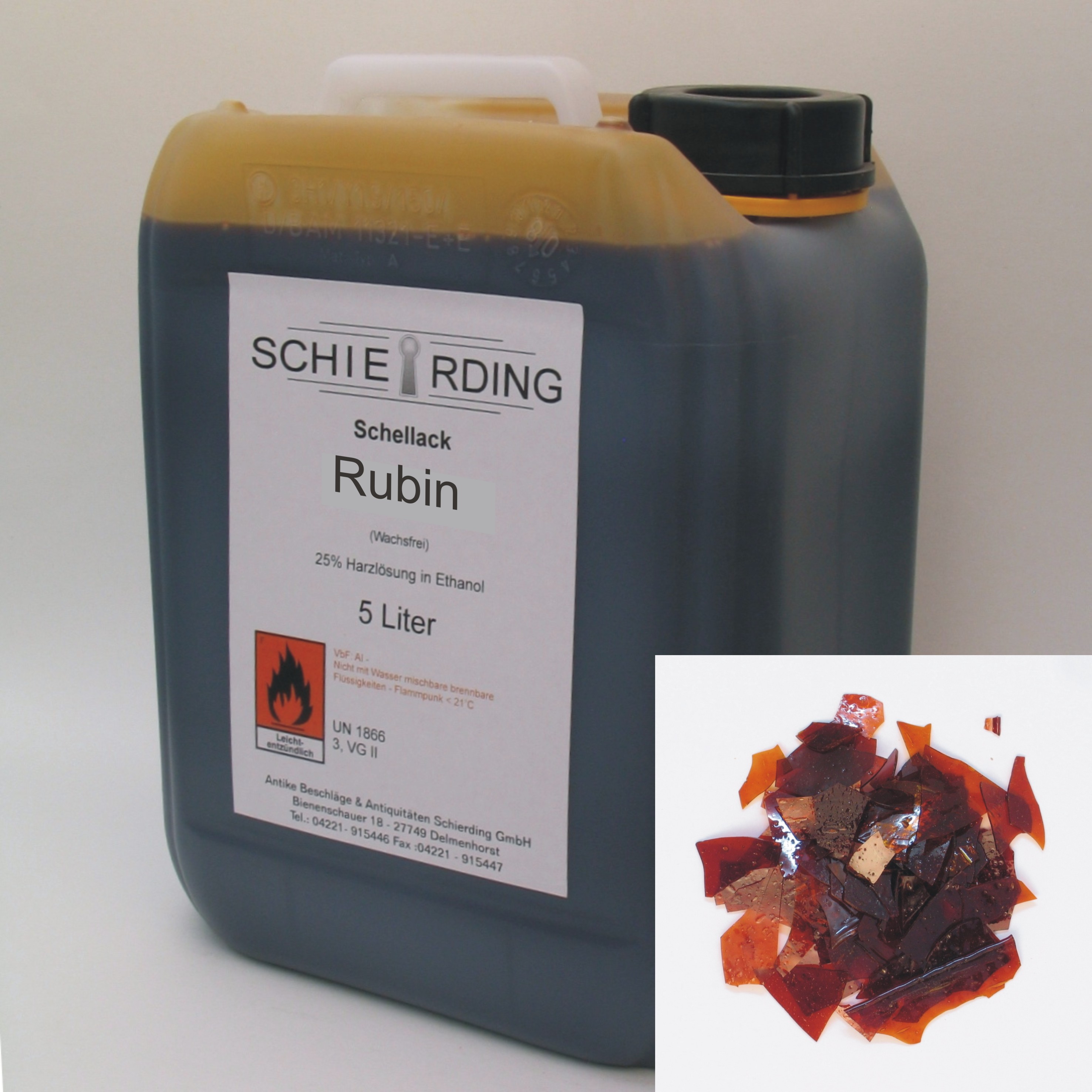 Gelöster Schellack rubin 5 Liter Serie LA003 Bild1