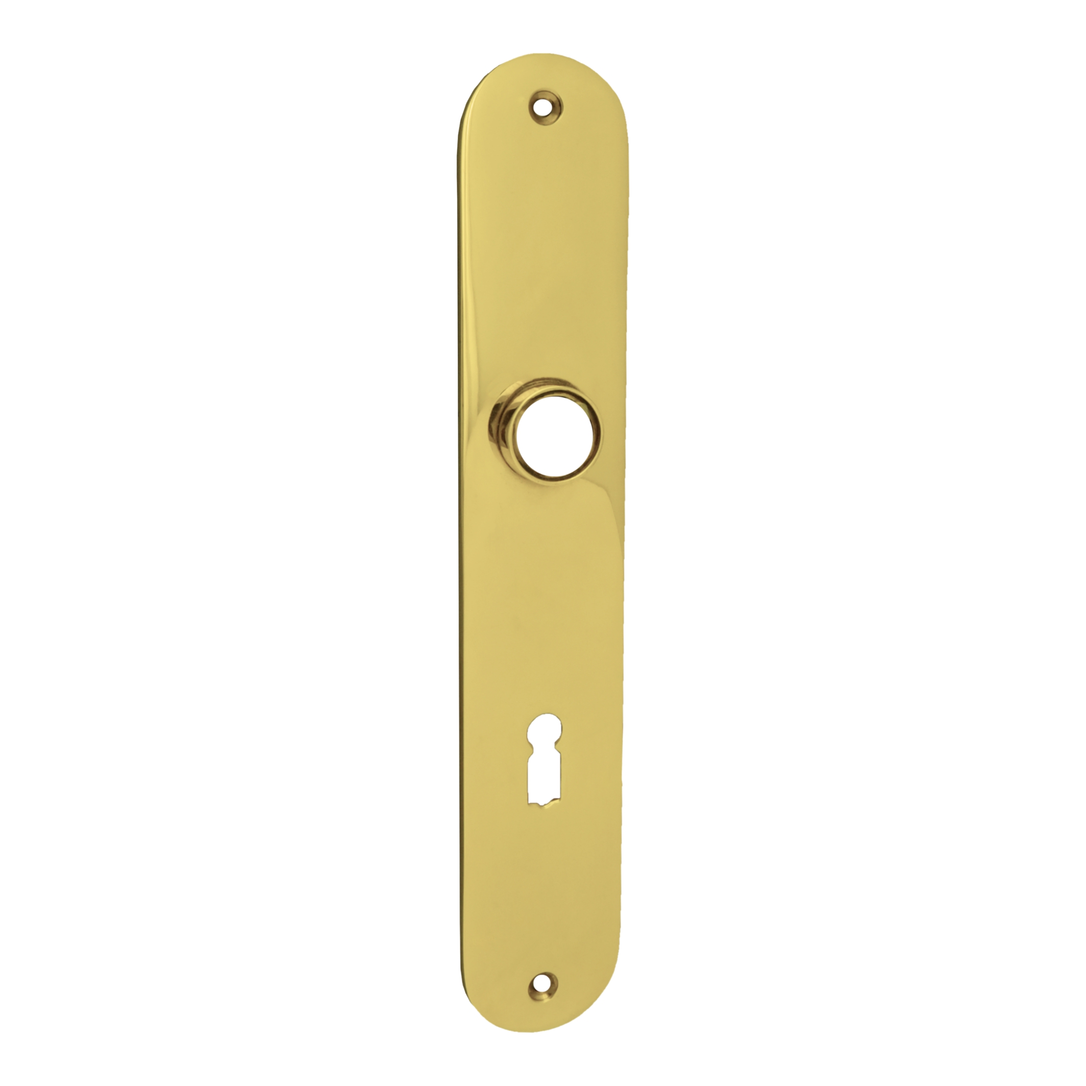 Zimmertürschild  Dist. 72 mm BB, Messing glänzend L x B