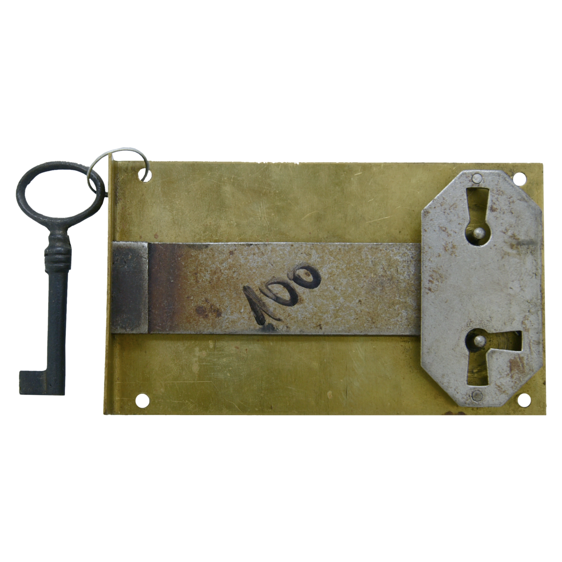 Einlassschloss aus Messing, D 100mm lad und rechts und links, Serie EL003 Bild1