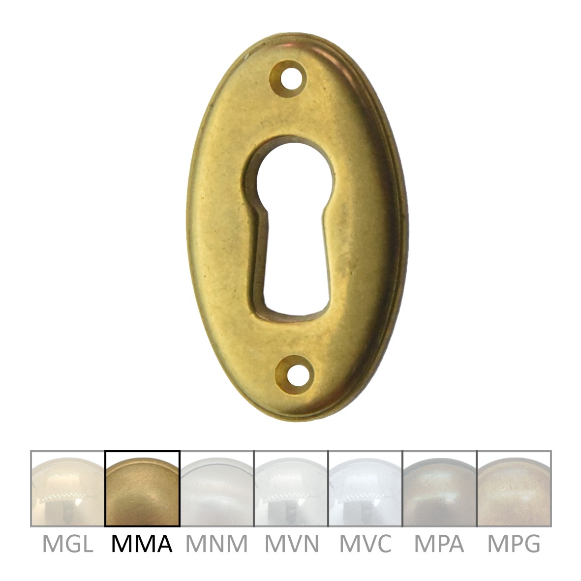 Klassizismus Möbelschild Messing MMA 26x36mm mit Schlüsselloch Serie KL135 Bild1